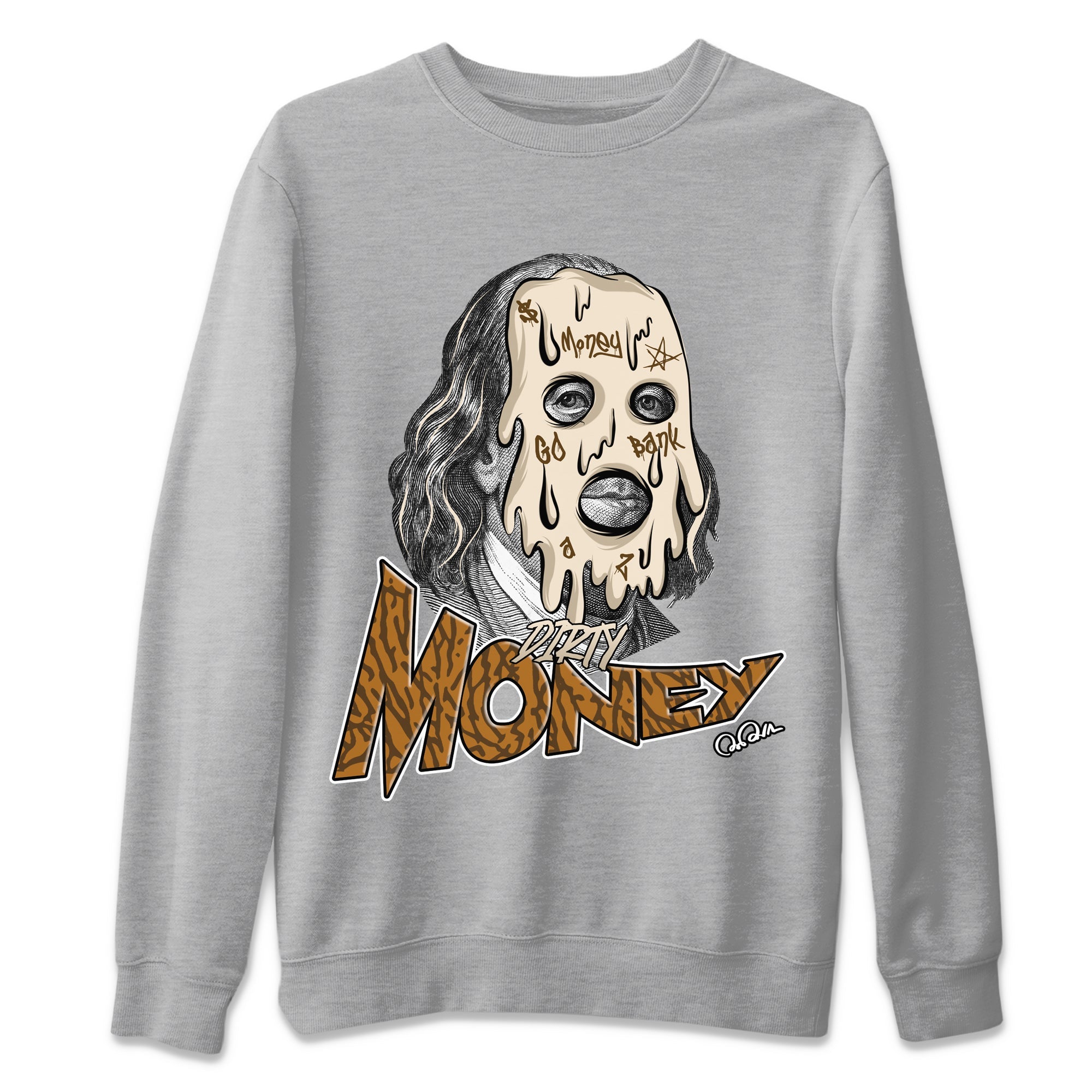 Air Jordan 3 Palomino Sneaker Match Tees Dirty Money Streetwear Sneaker Shirt AJ3 Palomino Sneaker Release Tees Unisex Shirts Heather Grey 2