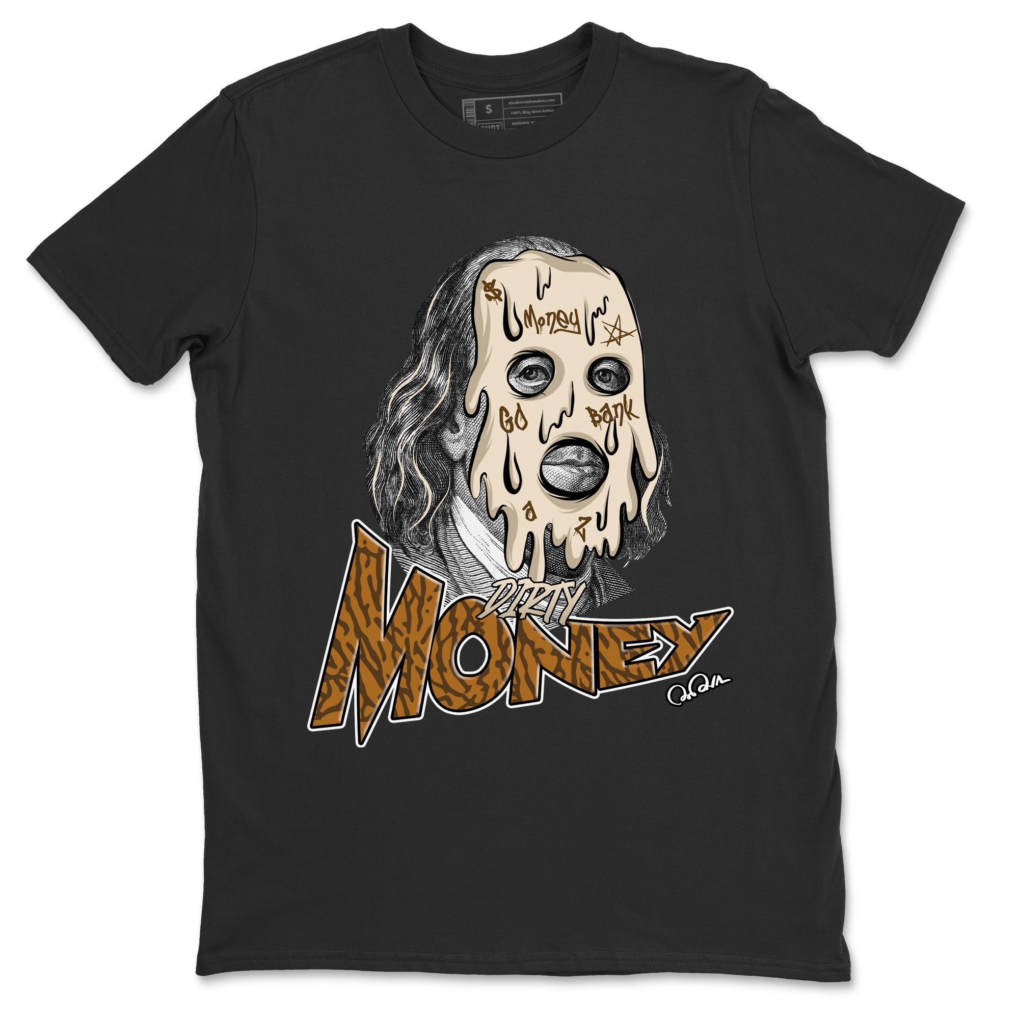 Air Jordan 3 Palomino Sneaker Match Tees Dirty Money Streetwear Sneaker Shirt AJ3 Palomino Sneaker Release Tees Unisex Shirts Black 2