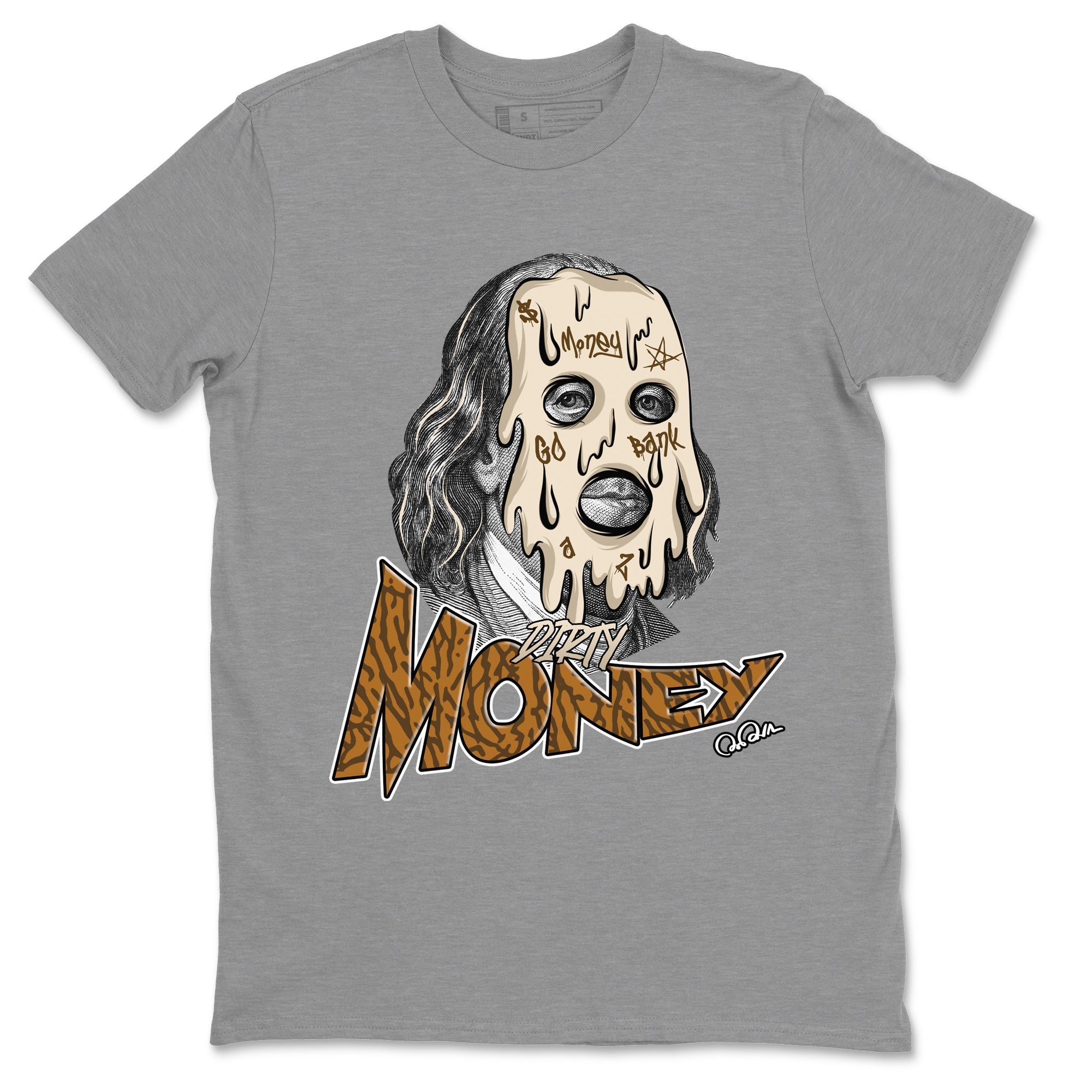 Air Jordan 3 Palomino Sneaker Match Tees Dirty Money Streetwear Sneaker Shirt AJ3 Palomino Sneaker Release Tees Unisex Shirts Heather Grey 2