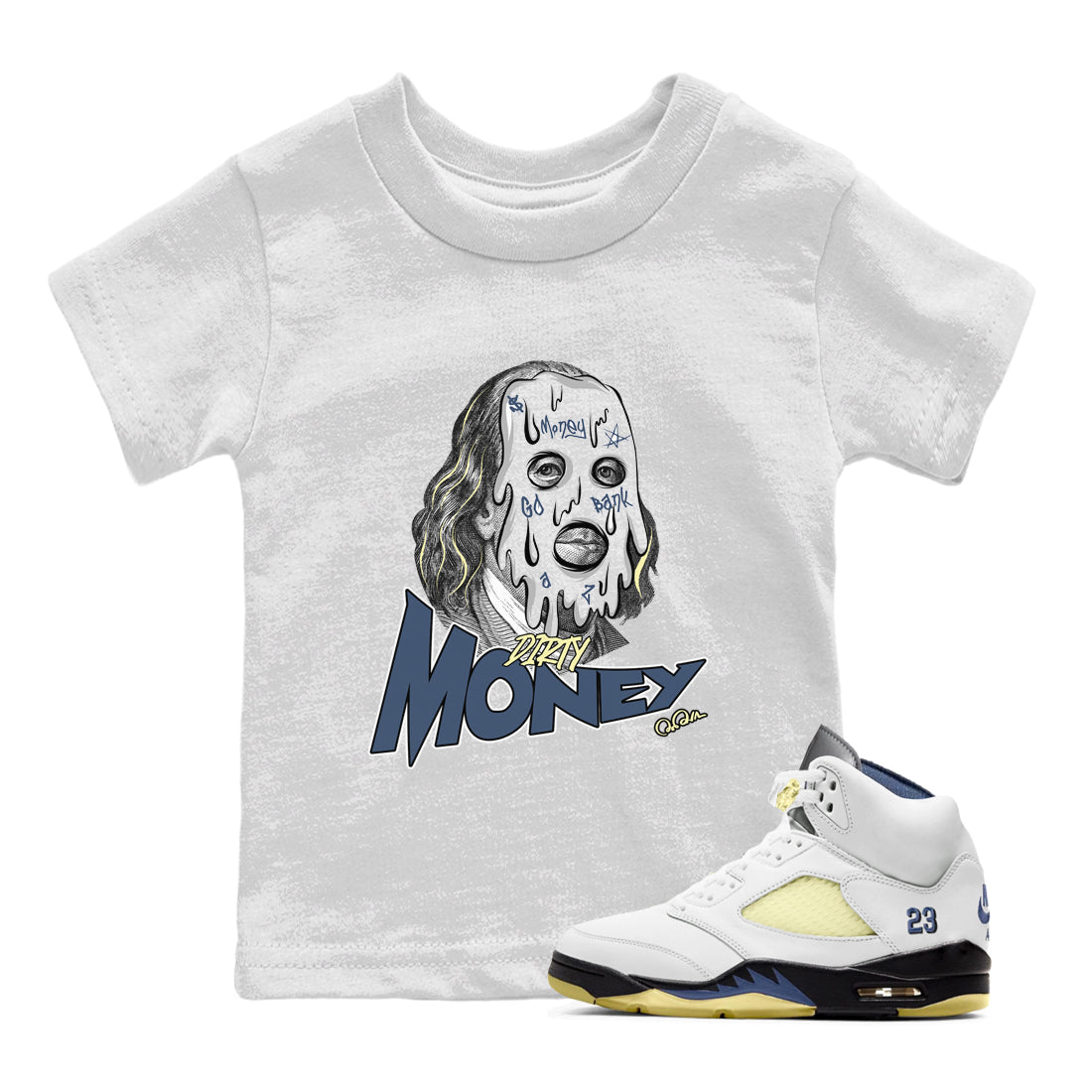 Air Jordan 5 A Ma Maniere x Photon Dust shirt to match jordans Dirty Money sneaker tees Jordan 5 A Ma Maniere "Dawn" Drip Gear Zone Baby Toddler White 1 T-Shirt