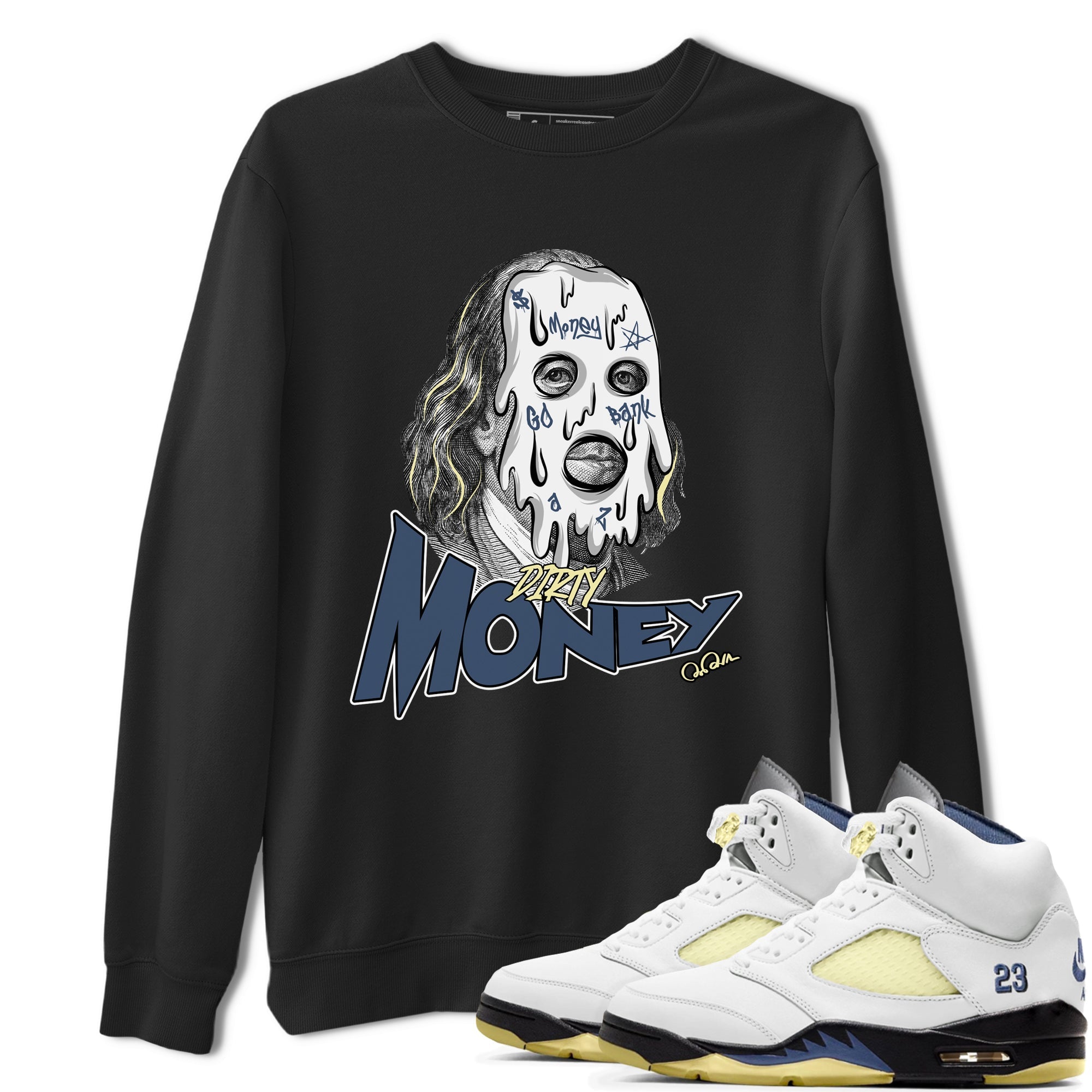 Air Jordan 5 A Ma Maniere x Photon Dust shirt to match jordans Dirty Money sneaker tees Jordan 5 A Ma Maniere "Dawn" Drip Gear Zone Unisex Black 1 T-Shirt