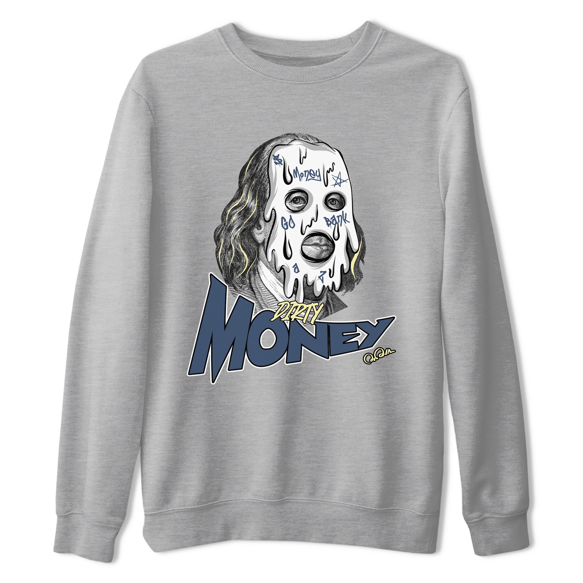 Air Jordan 5 A Ma Maniere x Photon Dust shirt to match jordans Dirty Money sneaker tees Jordan 5 A Ma Maniere "Dawn" Drip Gear Zone Unisex Heather Grey 2 T-Shirt