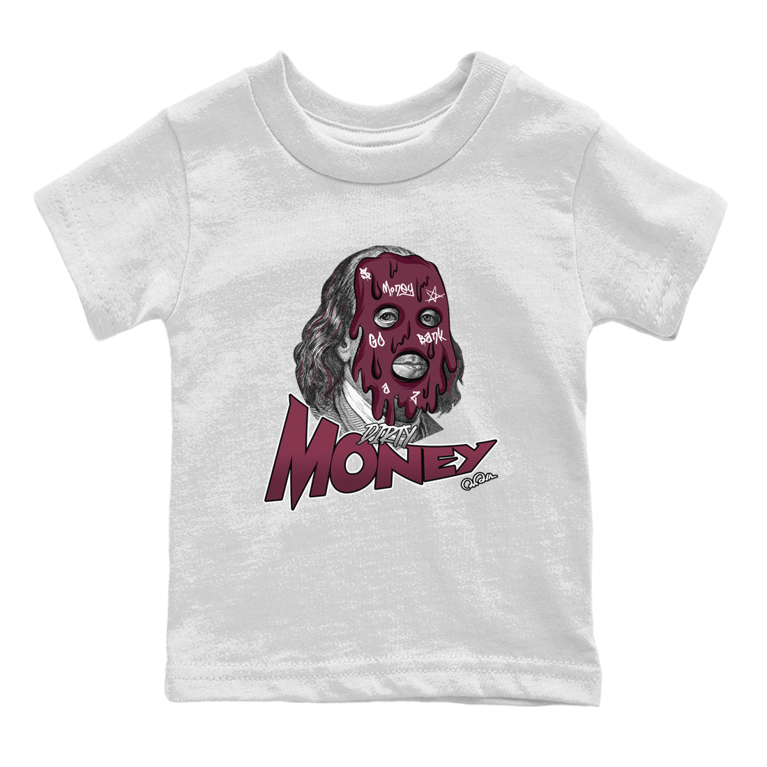 Air Jordan 5 Burgundy Sneaker Match Tees Dirty Money Streetwear Sneaker Shirt AJ5 Burgundy Sneaker Release Tees Kids Shirts White 2