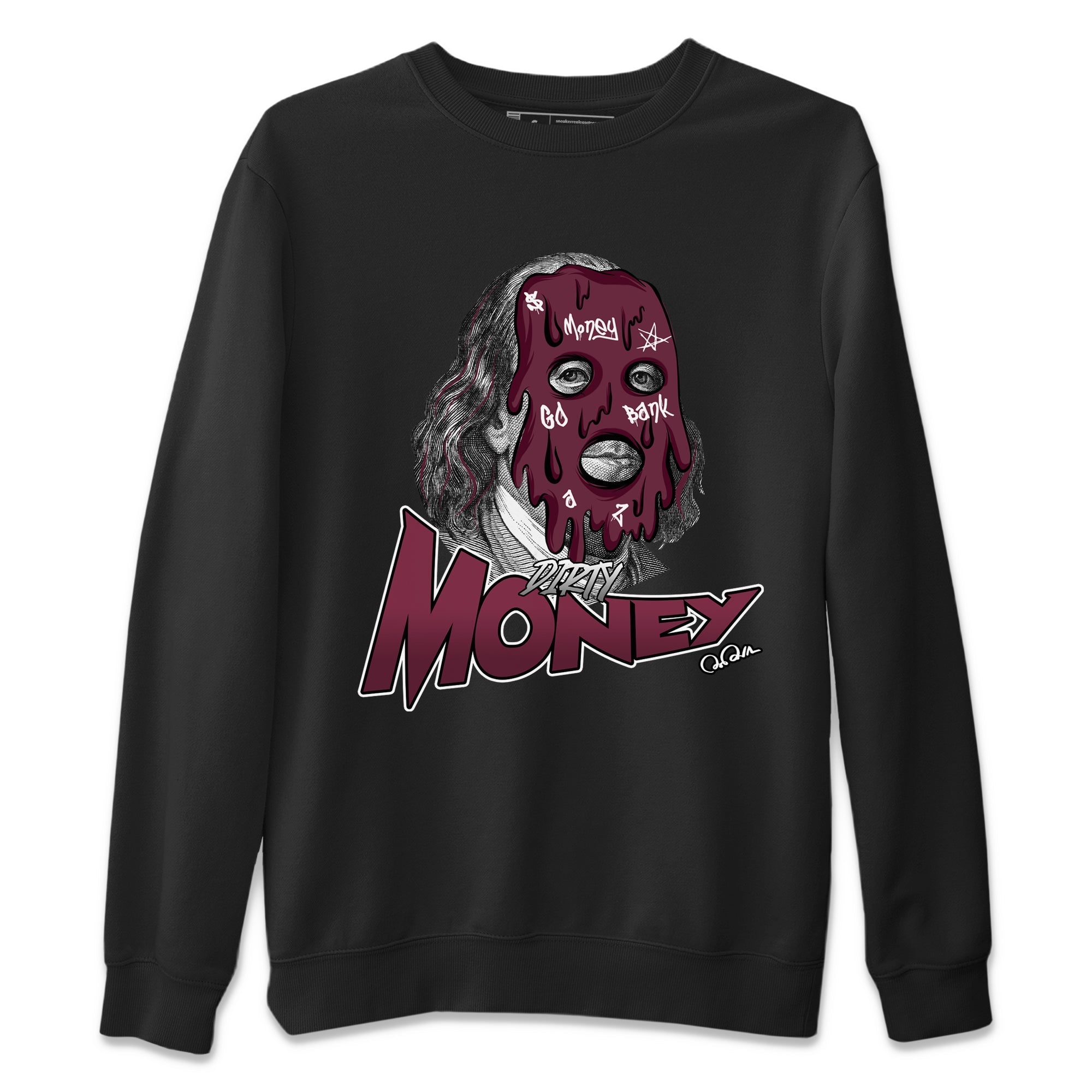 Air Jordan 5 Burgundy Sneaker Match Tees Dirty Money Streetwear Sneaker Shirt AJ5 Burgundy Sneaker Release Tees Unisex Shirts Black 2