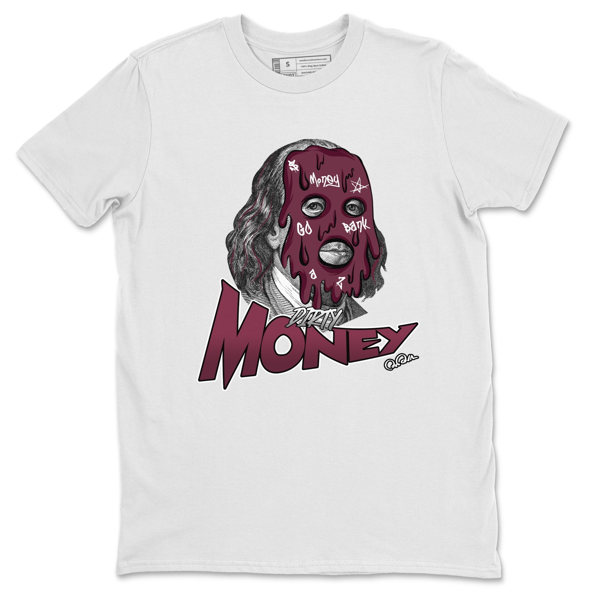 Air Jordan 5 Burgundy Sneaker Match Tees Dirty Money Streetwear Sneaker Shirt AJ5 Burgundy Sneaker Release Tees Unisex Shirts White 2