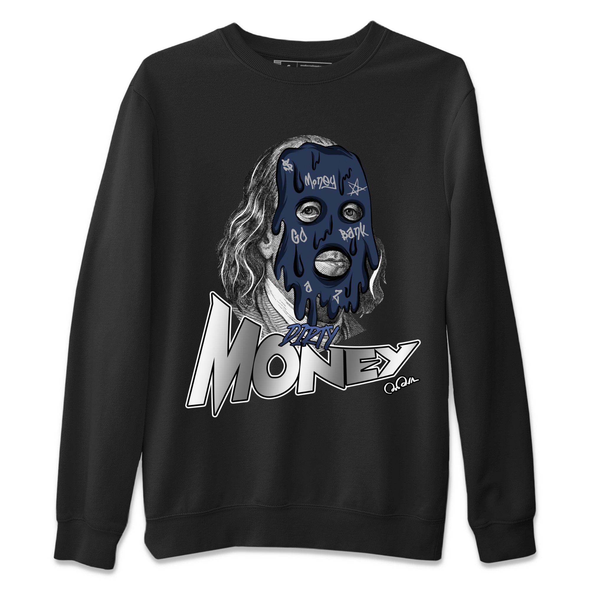 Air Jordan 5 Georgetown Sneaker Match Tees Dirty Money Streetwear Sneaker Shirt AJ5 Georgetown Sneaker Release Tees Unisex Shirts Black 2