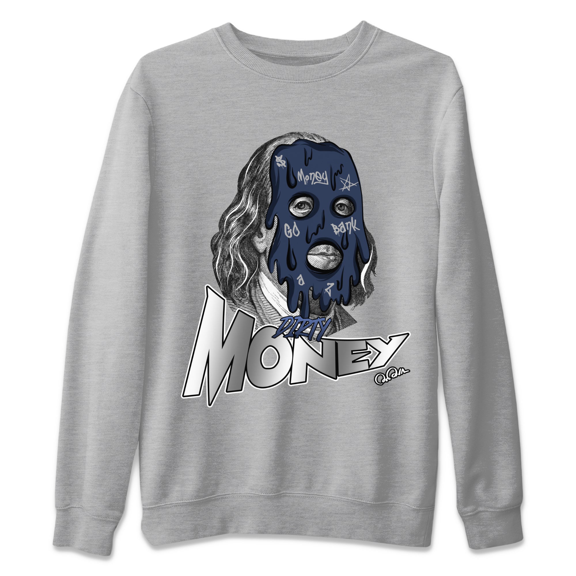 Air Jordan 5 Georgetown Sneaker Match Tees Dirty Money Streetwear Sneaker Shirt AJ5 Georgetown Sneaker Release Tees Unisex Shirts Heather Grey 2