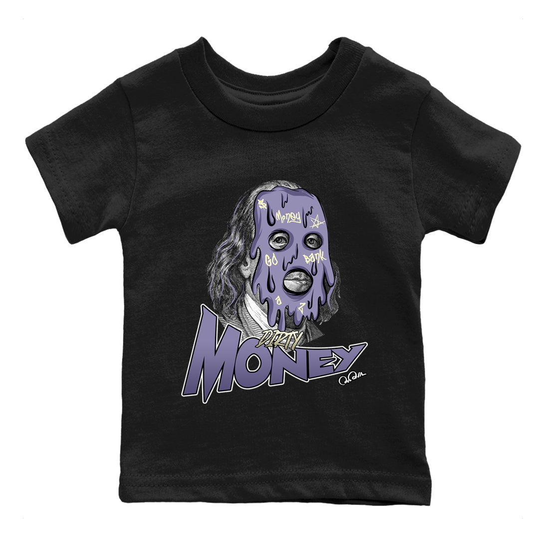 Air Jordan 5 Indigo Haze Sneaker Match Tees Dirty Money Streetwear Sneaker Shirt AJ5 Indigo Haze Sneaker Release Tees Kids Shirts Black 2