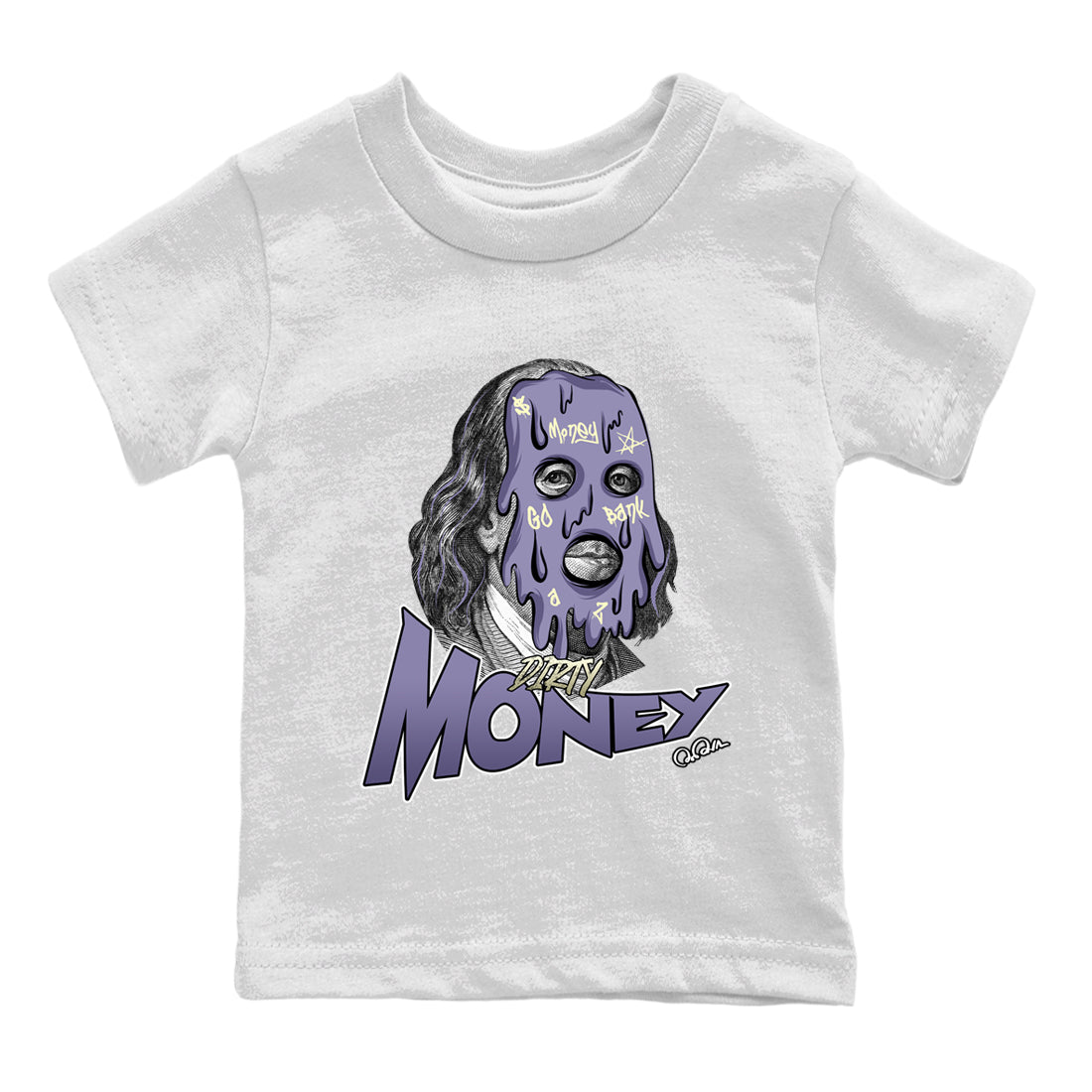 Air Jordan 5 Indigo Haze Sneaker Match Tees Dirty Money Streetwear Sneaker Shirt AJ5 Indigo Haze Sneaker Release Tees Kids Shirts White 2