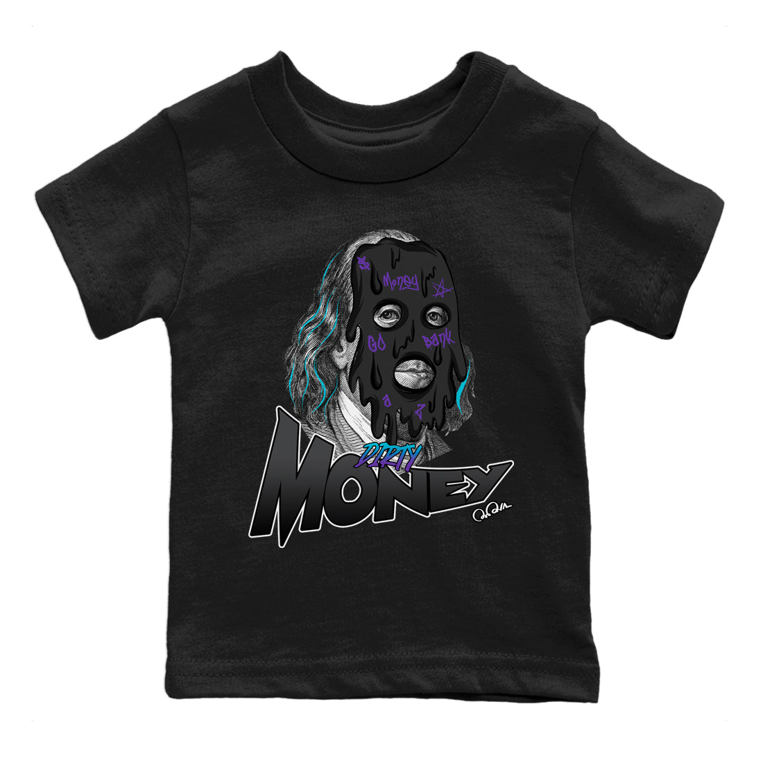 Air Jordan 6 Aqua Sneaker Match Tees Dirty Money Streetwear Sneaker Shirt AJ6 Aqua Sneaker Release Tees Kids Shirts Black 2