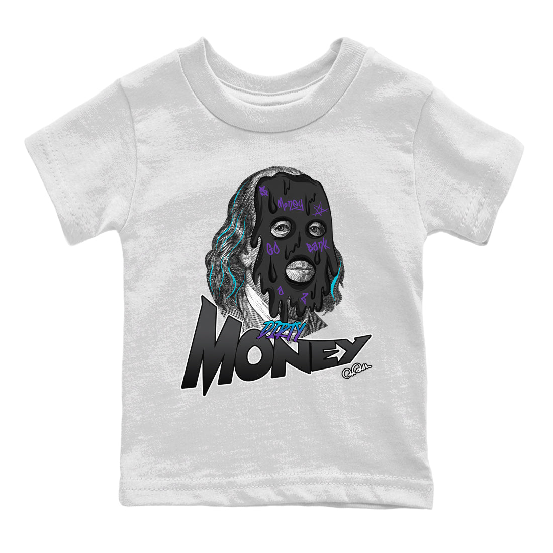 Air Jordan 6 Aqua Sneaker Match Tees Dirty Money Streetwear Sneaker Shirt AJ6 Aqua Sneaker Release Tees Kids Shirts White 2