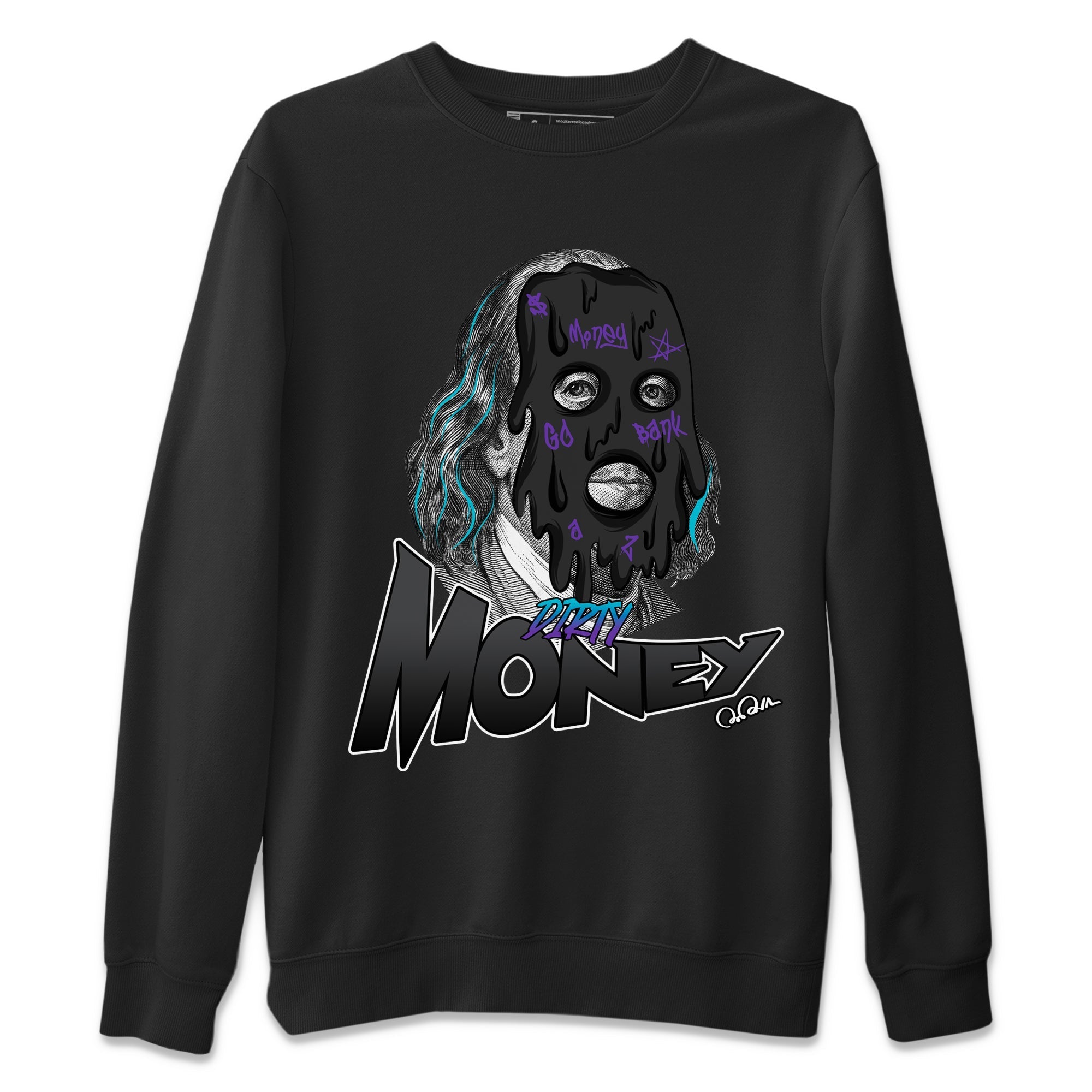 Air Jordan 6 Aqua Sneaker Match Tees Dirty Money Streetwear Sneaker Shirt AJ6 Aqua Sneaker Release Tees Unisex Shirts Black 2