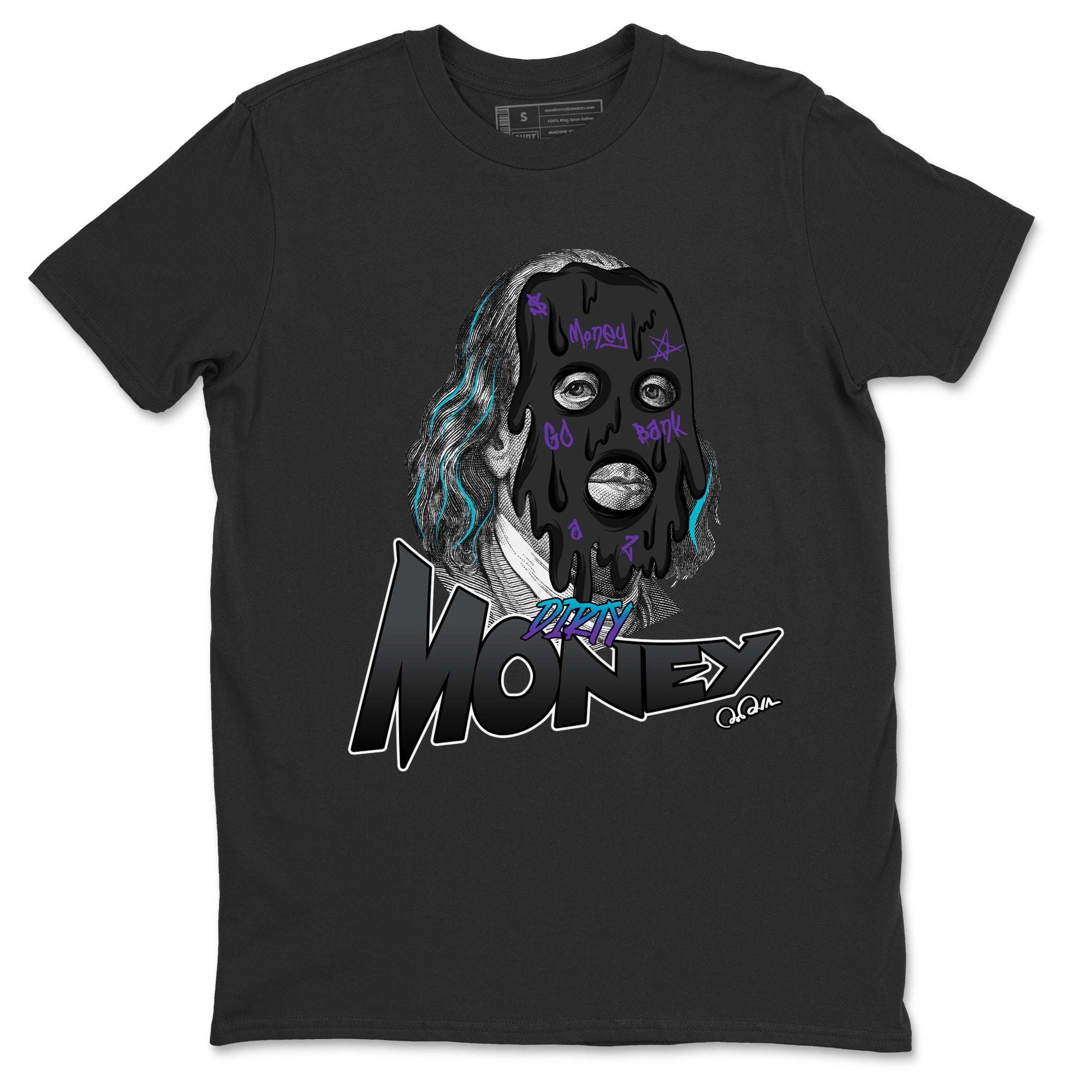 Air Jordan 6 Aqua Sneaker Match Tees Dirty Money Streetwear Sneaker Shirt AJ6 Aqua Sneaker Release Tees Unisex Shirts Black 2