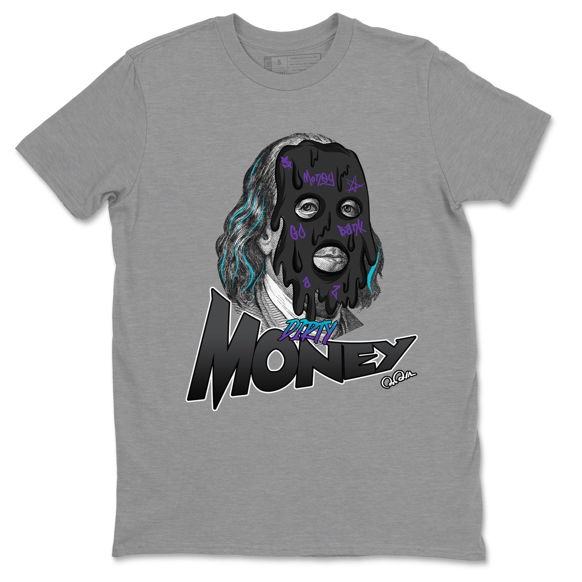 Air Jordan 6 Aqua Sneaker Match Tees Dirty Money Streetwear Sneaker Shirt AJ6 Aqua Sneaker Release Tees Unisex Shirts Heather Grey 2