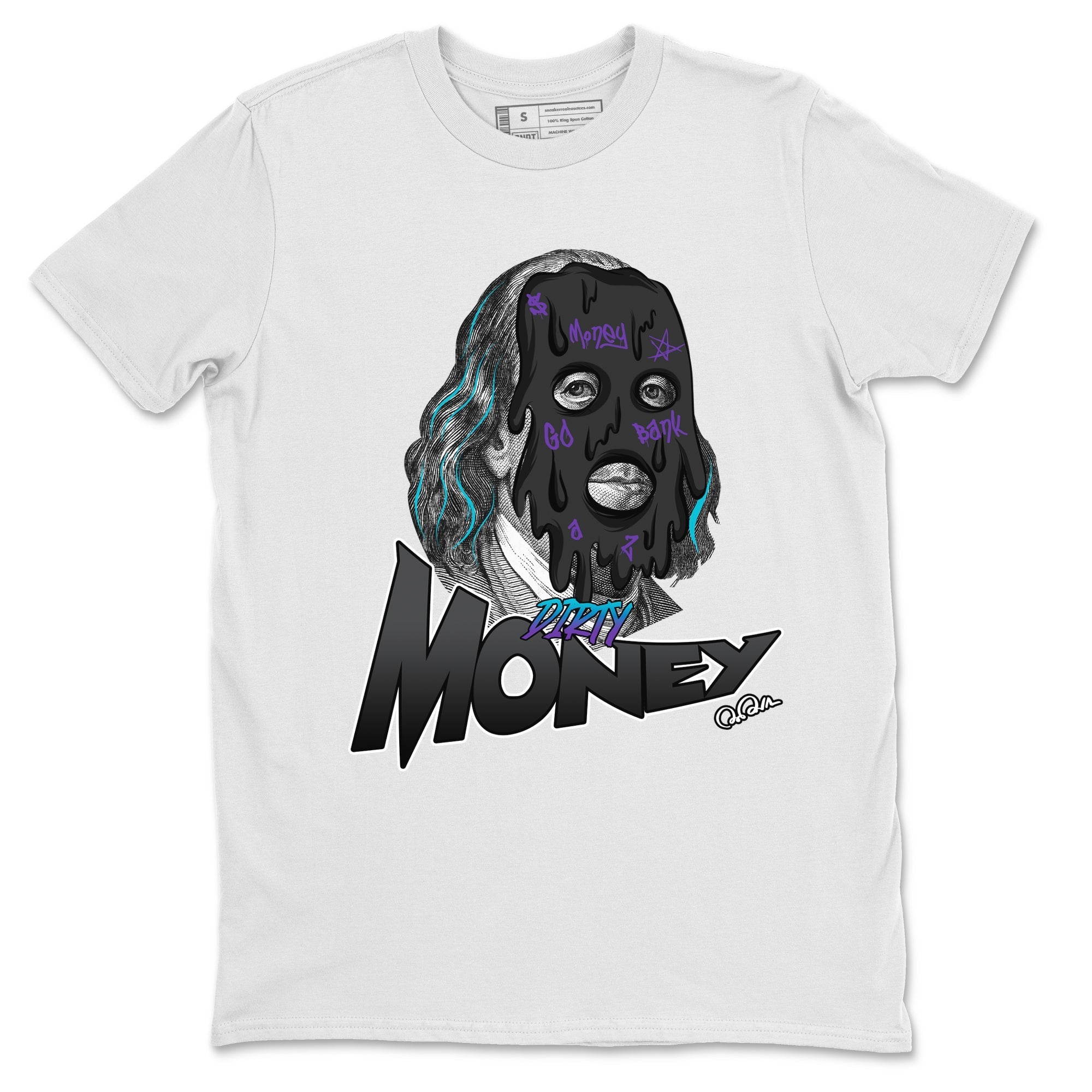Air Jordan 6 Aqua Sneaker Match Tees Dirty Money Streetwear Sneaker Shirt AJ6 Aqua Sneaker Release Tees Unisex Shirts White 2