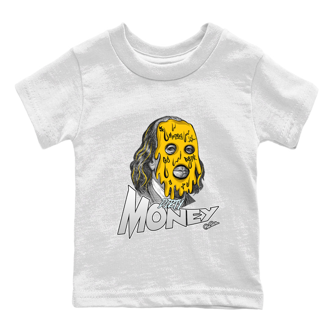 Air Jordan 6 Yellow Ochre shirt to match jordans Dirty Money sneaker tees streetwear brand AJ6 Yellow Ochre Drip Gear Zone Brand Baby Toddler White 2 T-Shirt