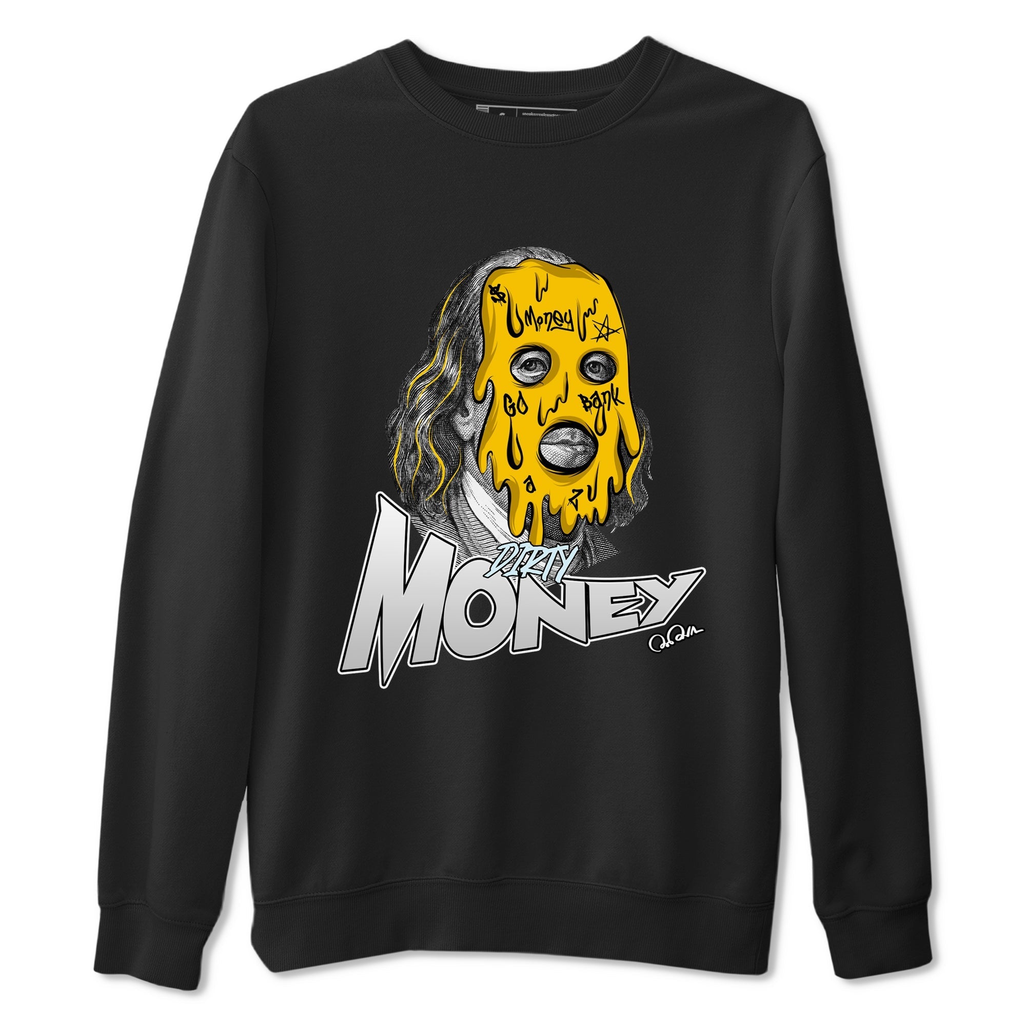 Air Jordan 6 Yellow Ochre shirt to match jordans Dirty Money sneaker tees streetwear brand AJ6 Yellow Ochre Drip Gear Zone Brand Unisex Black 2 T-Shirt