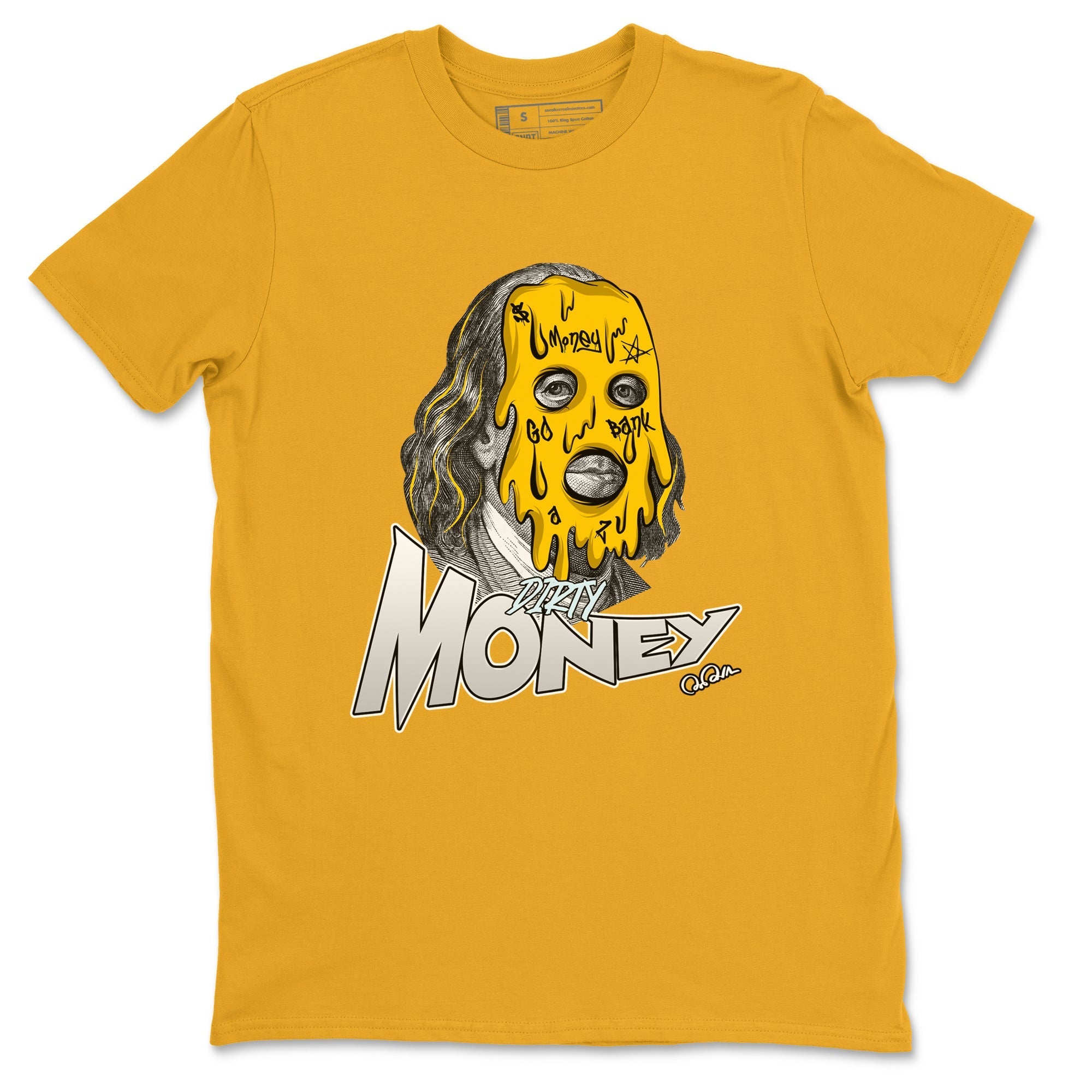 Air Jordan 6 Yellow Ochre shirt to match jordans Dirty Money sneaker tees streetwear brand AJ6 Yellow Ochre Drip Gear Zone Brand Unisex Gold 2 T-Shirt