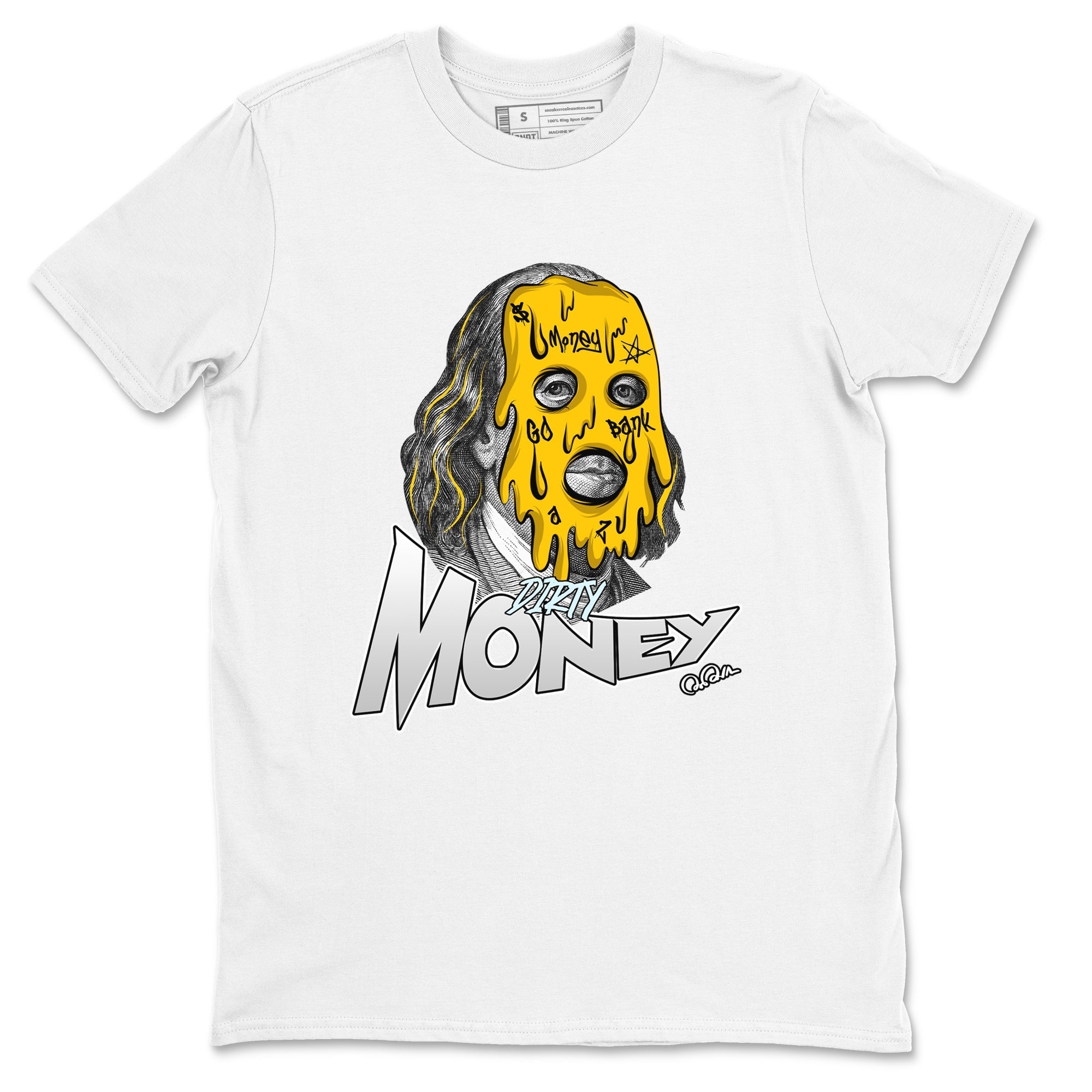 Air Jordan 6 Yellow Ochre shirt to match jordans Dirty Money sneaker tees streetwear brand AJ6 Yellow Ochre Drip Gear Zone Brand Unisex White 2 T-Shirt