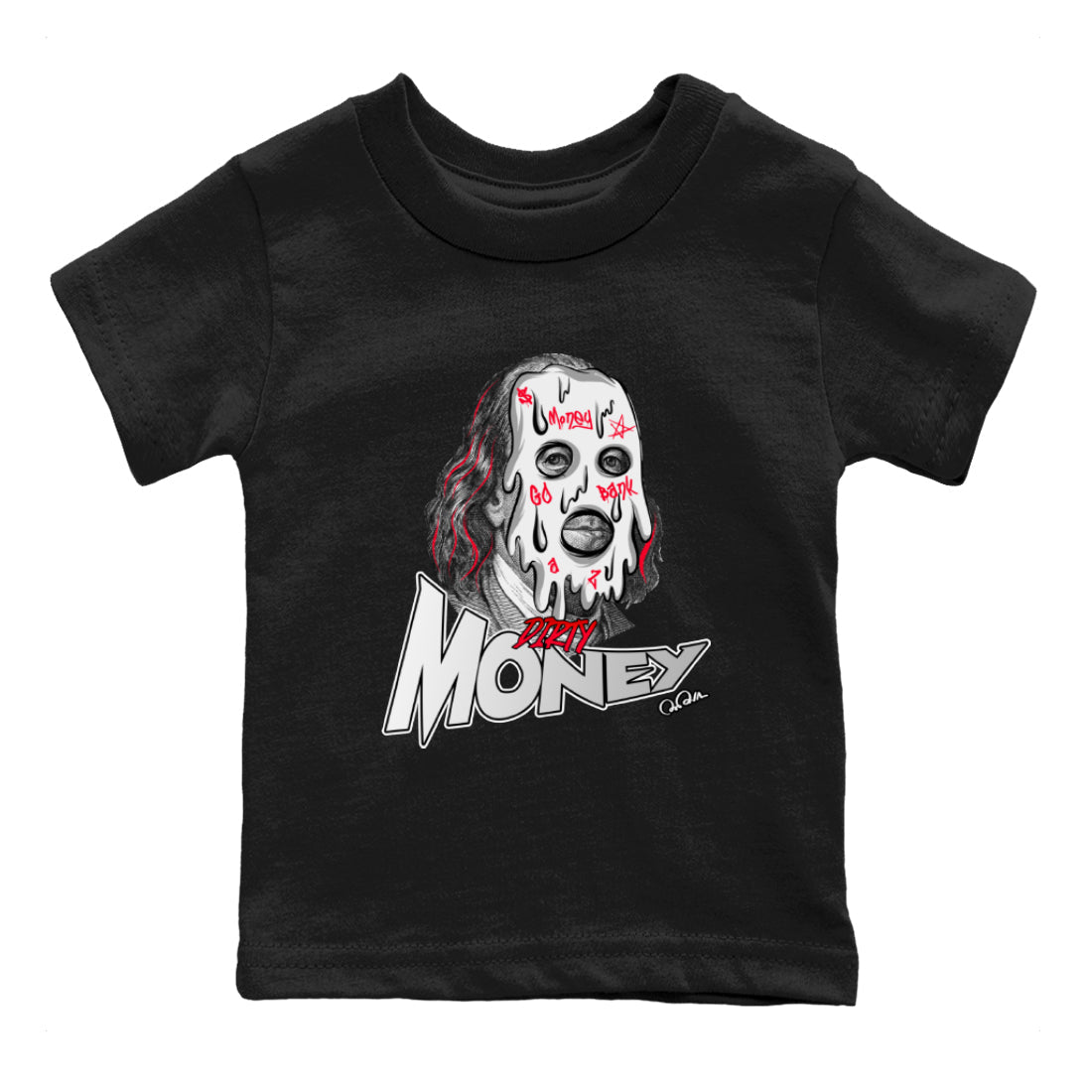 Air Jordan 7 Infrared Sneaker Match Tees Dirty Money Streetwear Sneaker Shirt AJ7 Infrared Sneaker Release Tees Kids Shirts Black 2