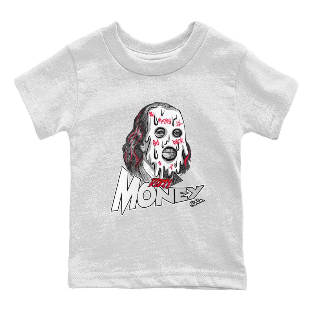 Air Jordan 7 Infrared Sneaker Match Tees Dirty Money Streetwear Sneaker Shirt AJ7 Infrared Sneaker Release Tees Kids Shirts White 2