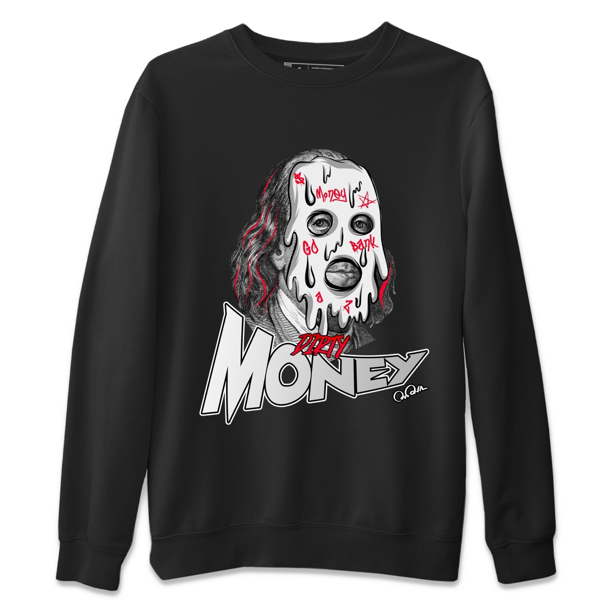 Air Jordan 7 Infrared Sneaker Match Tees Dirty Money Streetwear Sneaker Shirt AJ7 Infrared Sneaker Release Tees Unisex Shirts Black 2