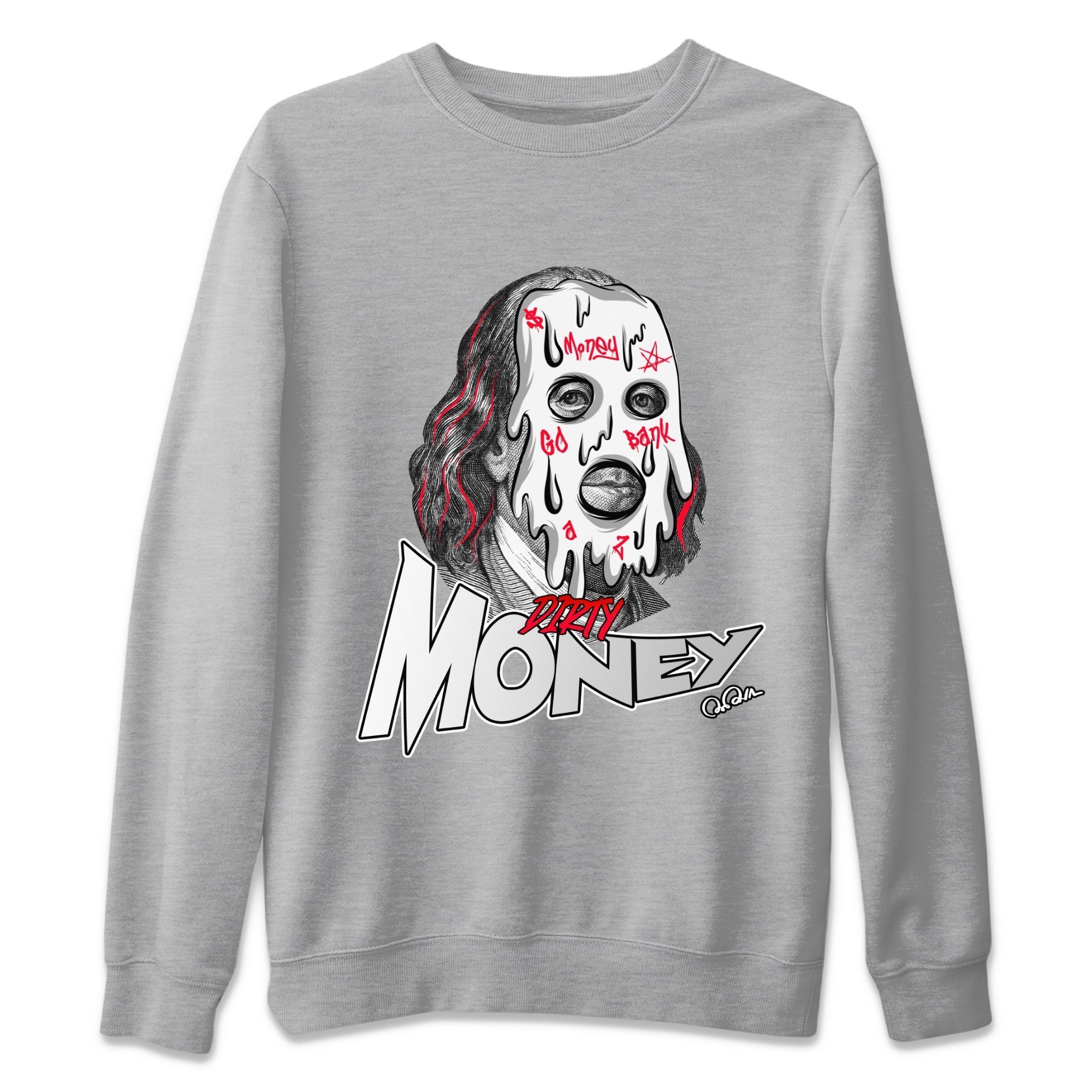 Air Jordan 7 Infrared Sneaker Match Tees Dirty Money Streetwear Sneaker Shirt AJ7 Infrared Sneaker Release Tees Unisex Shirts Heather Grey 2