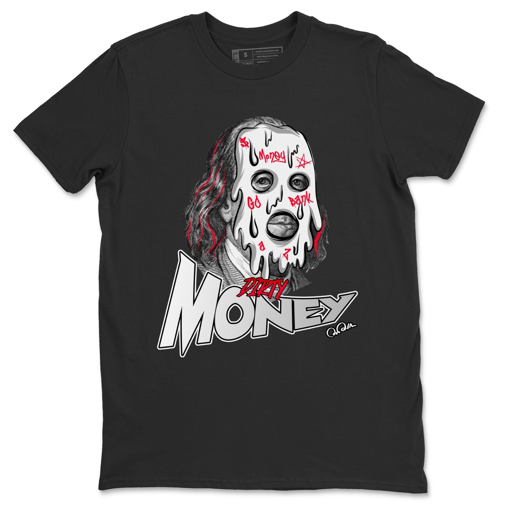 Air Jordan 7 Infrared Sneaker Match Tees Dirty Money Streetwear Sneaker Shirt AJ7 Infrared Sneaker Release Tees Unisex Shirts Black 2