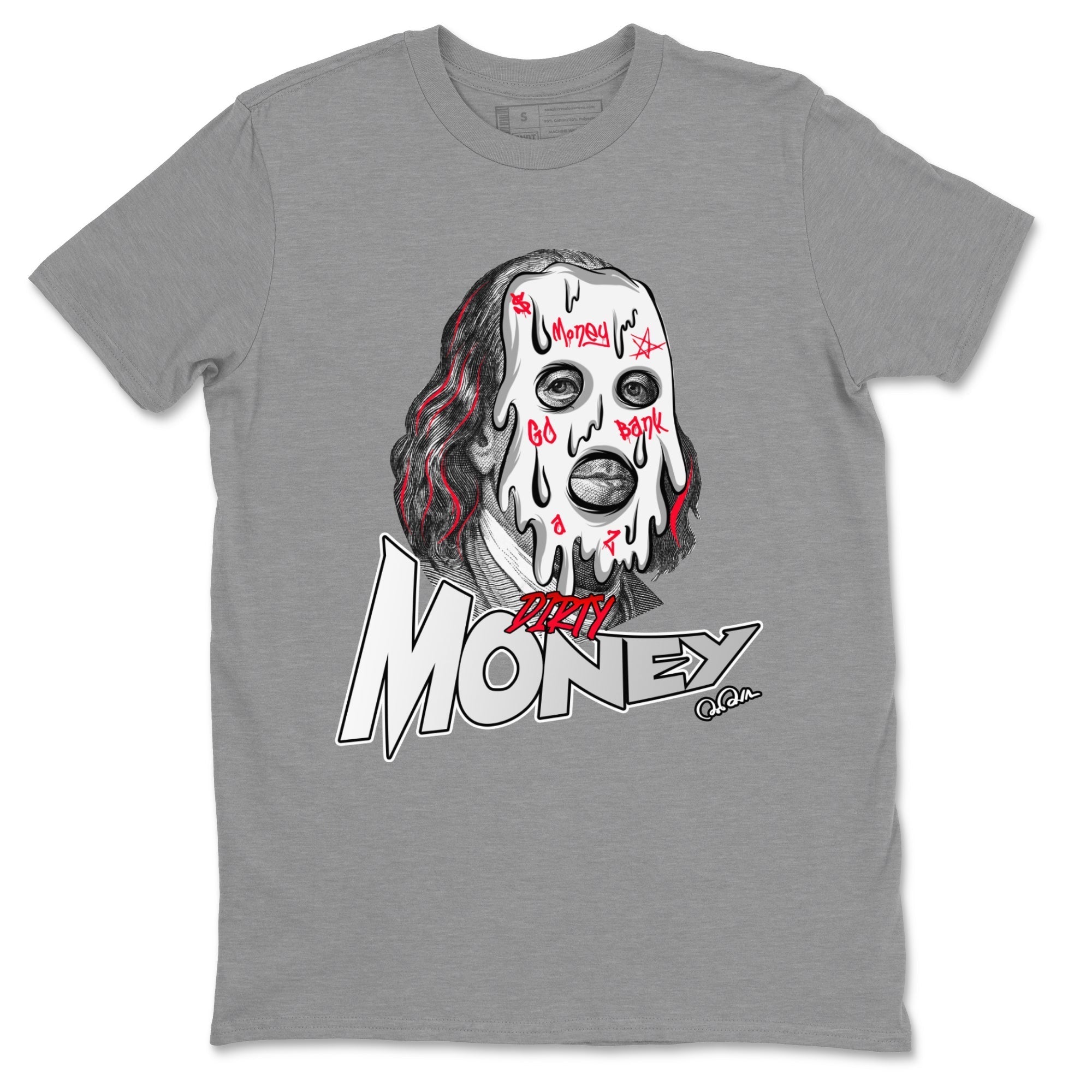 Air Jordan 7 Infrared Sneaker Match Tees Dirty Money Streetwear Sneaker Shirt AJ7 Infrared Sneaker Release Tees Unisex Shirts Heather Grey 2