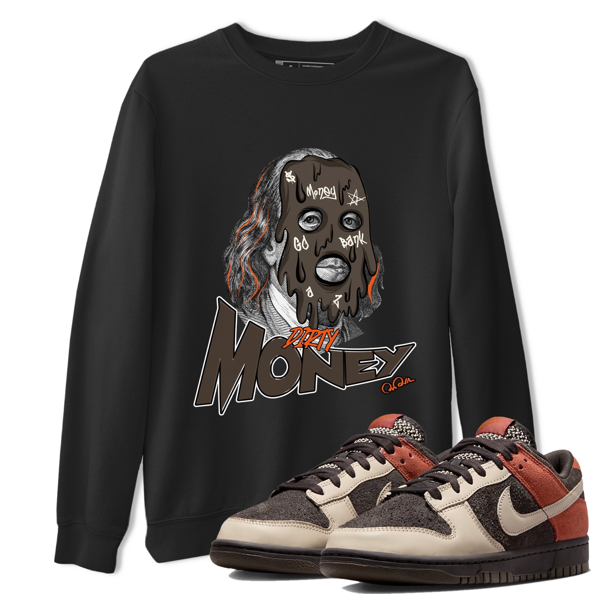 Dunk Red Panda shirt to match jordans Dirty Money sneaker tees Nike Dunk LowRed Panda Drip Gear Zone Sneaker T-Shirts Crew Neck Casual Fit Black 1 T-Shirt