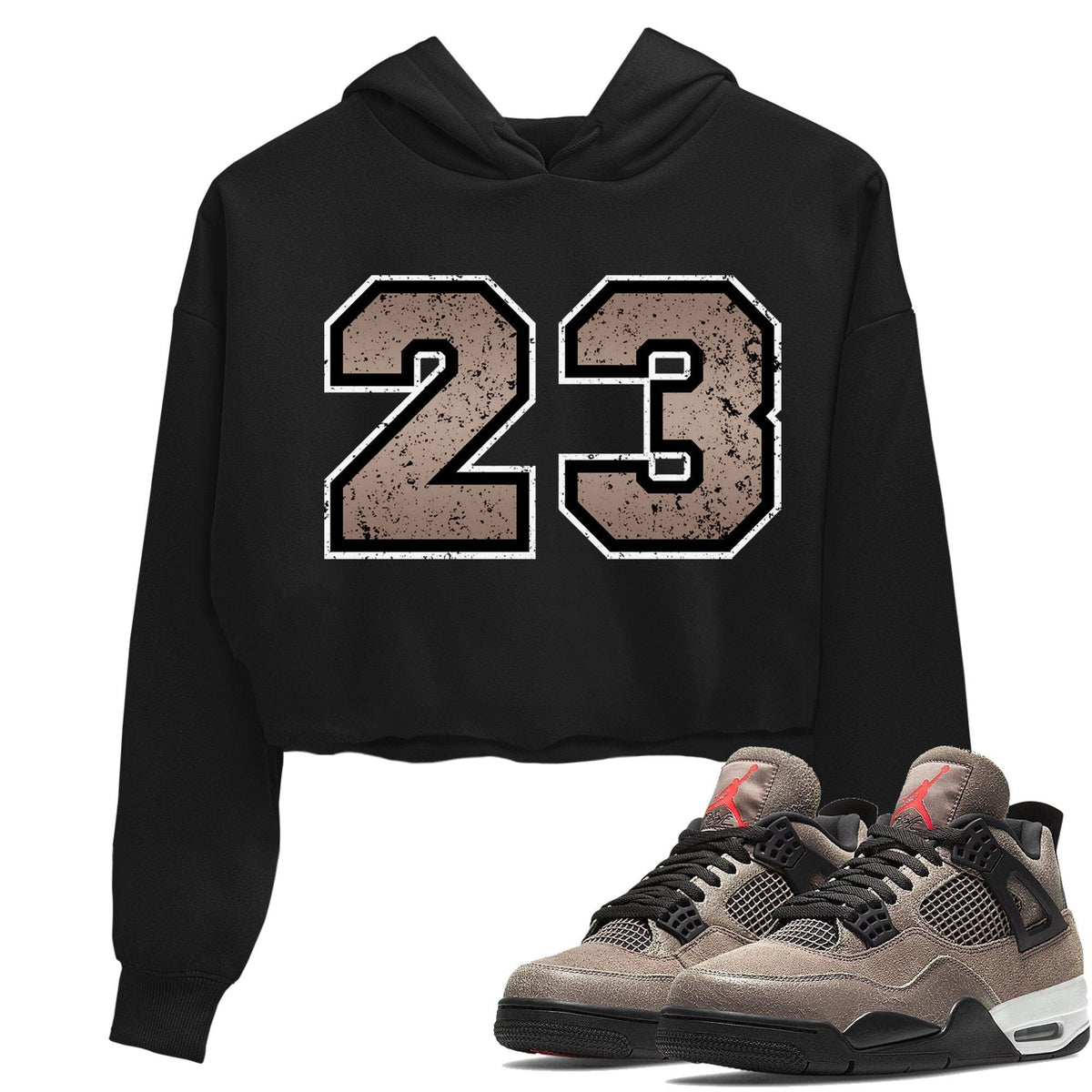 Jordan 4 Taupe Haze Sneaker Matching T-Shirt Distressed 23 Sneaker Tees Jordan 4 Taupe Haze Sneaker Release Tees Women's Shirts