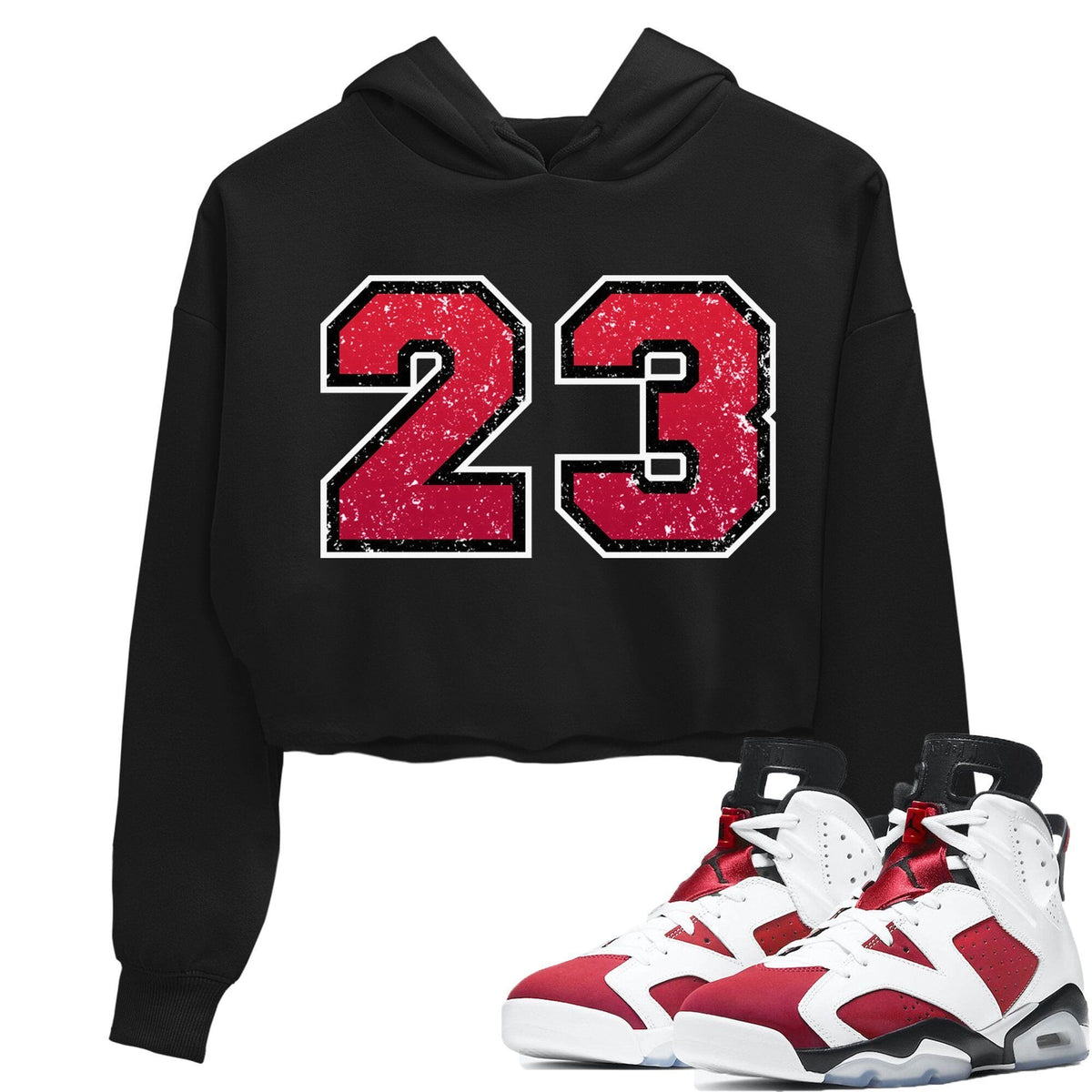 Jordan 6 Carmine Sneaker Matching T-Shirt Distressed 23 Sneaker Tees Jordan 6 Carmine Sneaker Release Tees Women's Shirts
