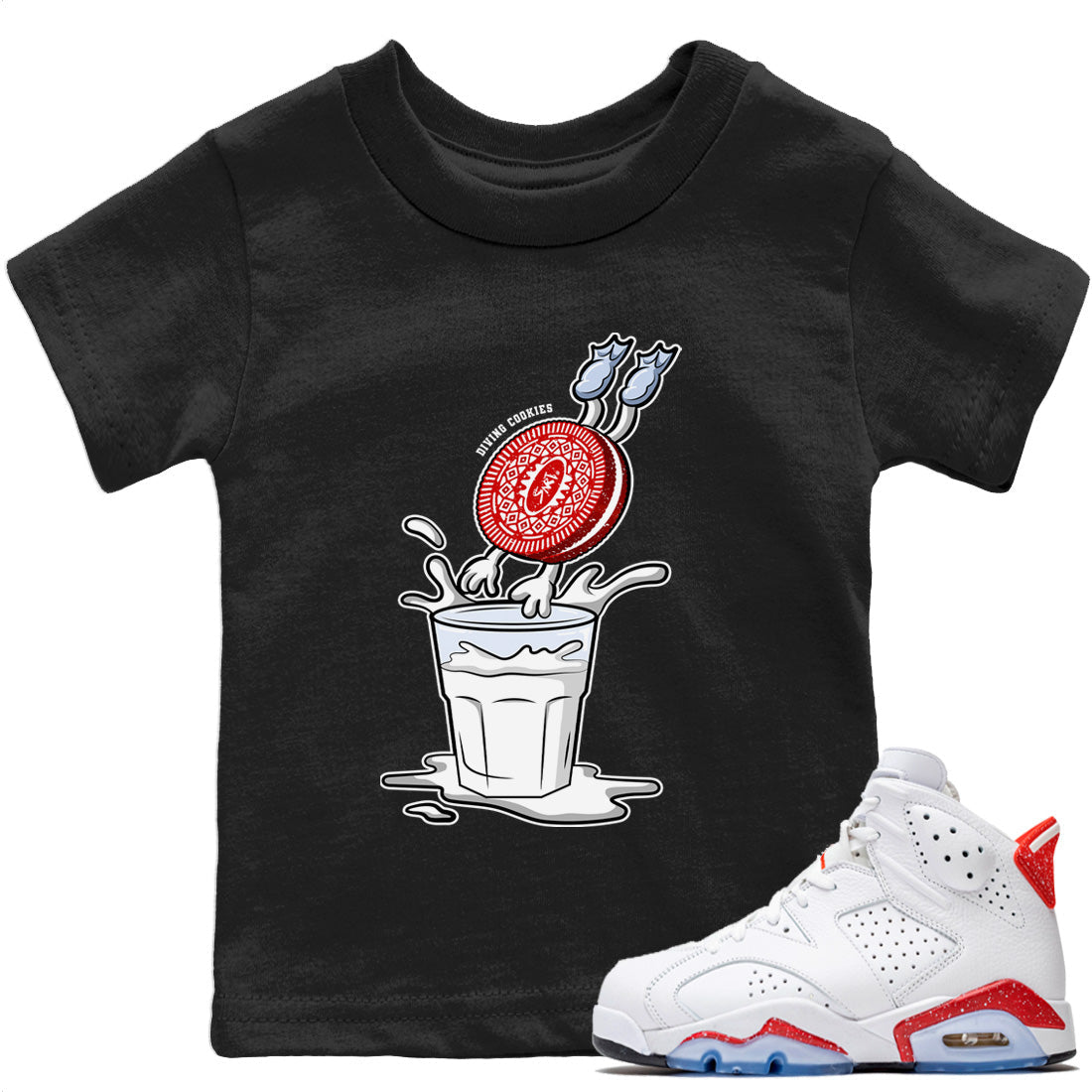 Jordan 6 Red Velvet Cookies Shirt To Match Jordans Diving Cookies Sneaker Tees Jordan 6 Red Velvet Cookies Drip Gear Zone Sneaker Matching Clothing Kids Shirts