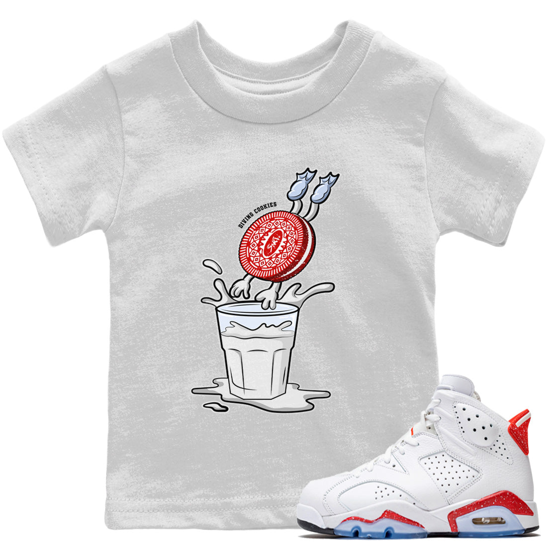 Jordan 6 Red Velvet Cookies Shirt To Match Jordans Diving Cookies Sneaker Tees Jordan 6 Red Velvet Cookies Drip Gear Zone Sneaker Matching Clothing Kids Shirts
