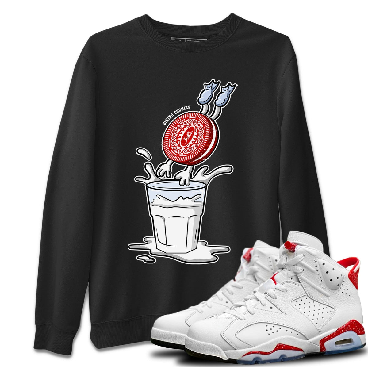 Jordan 6 Red Velvet Cookies Shirt To Match Jordans Diving Cookies Sneaker Tees Jordan 6 Red Velvet Cookies Drip Gear Zone Sneaker Matching Clothing Unisex Shirts
