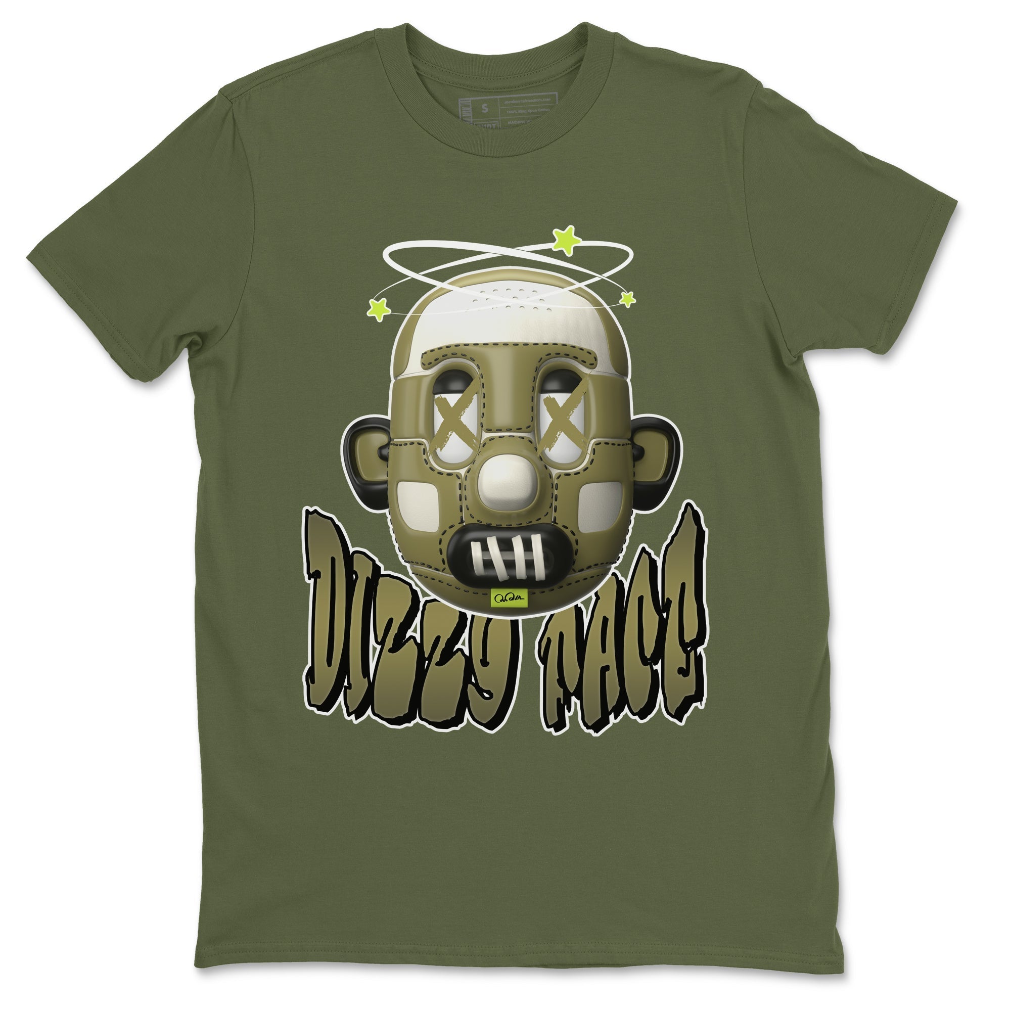 Air Jordan 1 Travis Scott Golf shirt to match jordans Dizzy Face Streetwear Sneaker Shirt AJ1 lowTravis Scott Golf Drip Gear Zone Sneaker Matching Clothing Unisex Military Green 2 T-Shirt