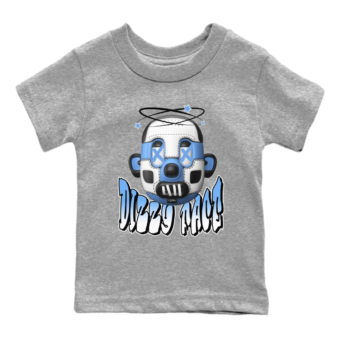Air Jordan 1 Retro High OG UNC Toe Shirt to match Jordans Dizzy Face Streetwear Sneaker Shirt AJ1 UNC Toe Drip Gear Zone Sneaker Matching Clothing Kids and Baby Tees Heather Grey 2