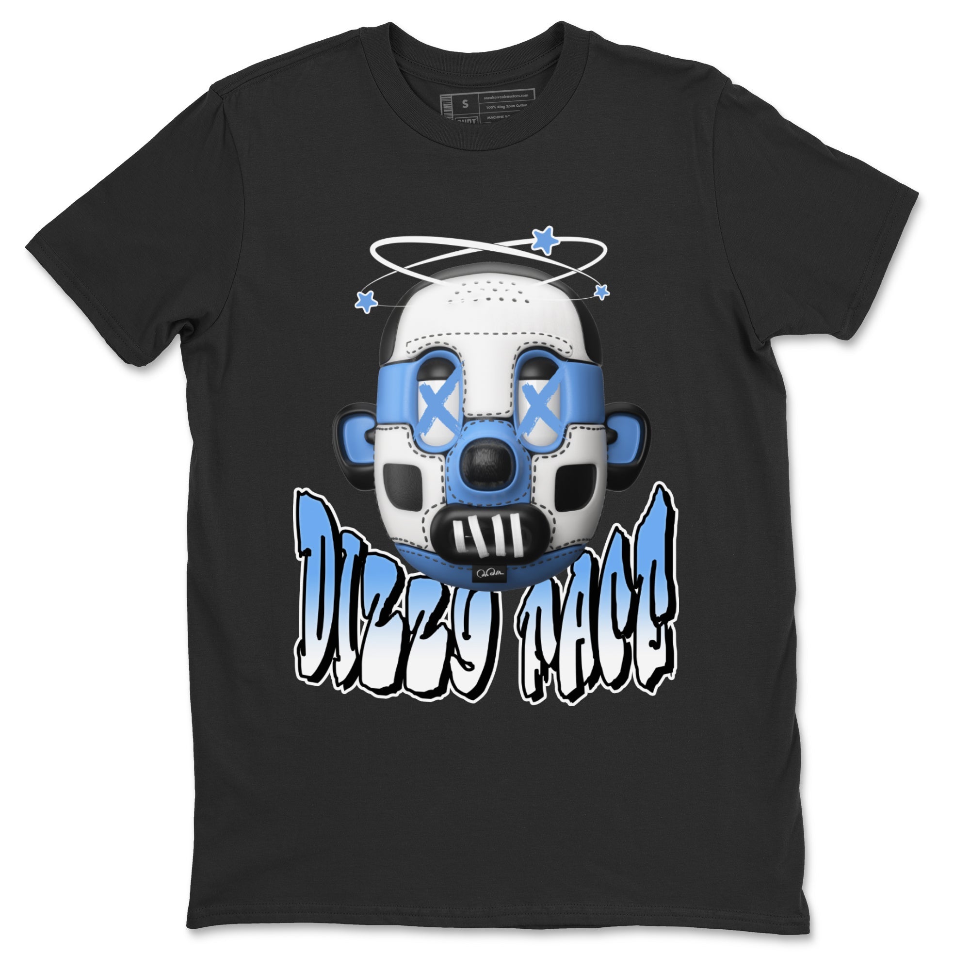 Air Jordan 1 Retro High OG UNC Toe Shirt to match Jordans Dizzy Face Streetwear Sneaker Shirt AJ1 UNC Toe Drip Gear Zone Sneaker Matching Clothing Crew Neck T-Shirts Black 2