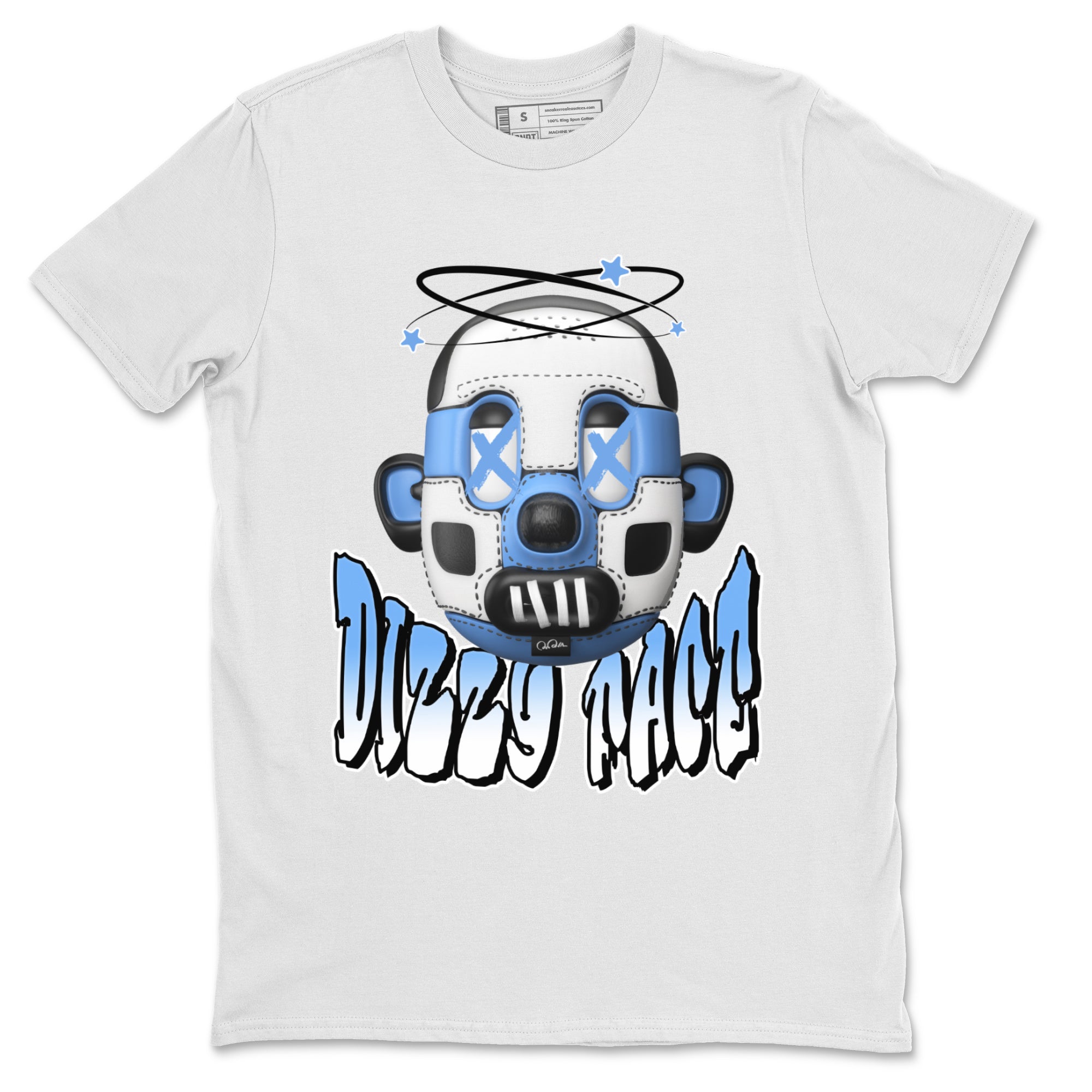 Air Jordan 1 Retro High OG UNC Toe Shirt to match Jordans Dizzy Face Streetwear Sneaker Shirt AJ1 UNC Toe Drip Gear Zone Sneaker Matching Clothing Crew Neck T-Shirts White 2