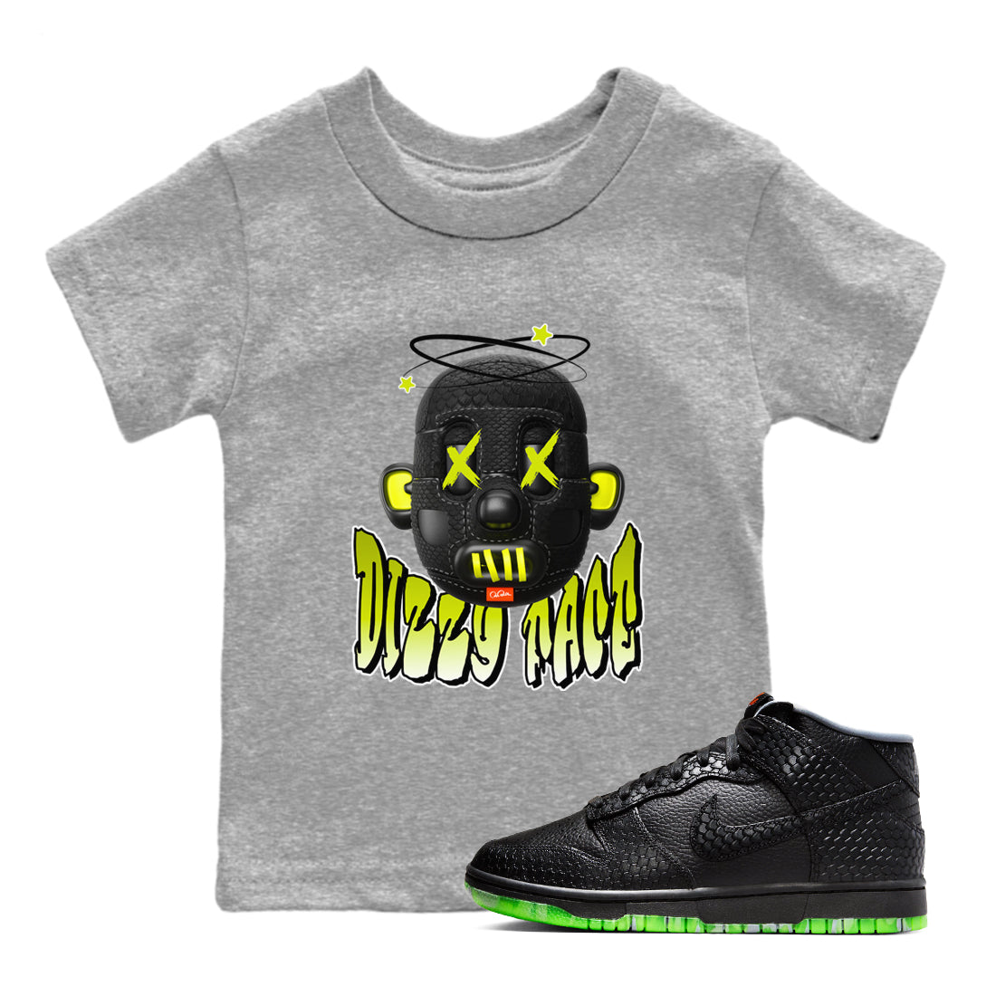 Dunk Halloween shirt to match jordans Dizzy Face sneaker tees halloween horror nights Nike Dunk Halloween Drip Gear Zone Baby Toddler Heather Grey 1 T-Shirt