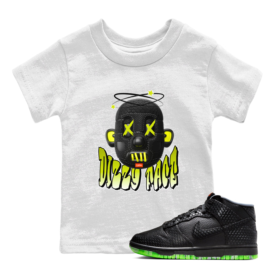 Dunk Halloween shirt to match jordans Dizzy Face sneaker tees halloween horror nights Nike Dunk Halloween Drip Gear Zone Baby Toddler White 1 T-Shirt