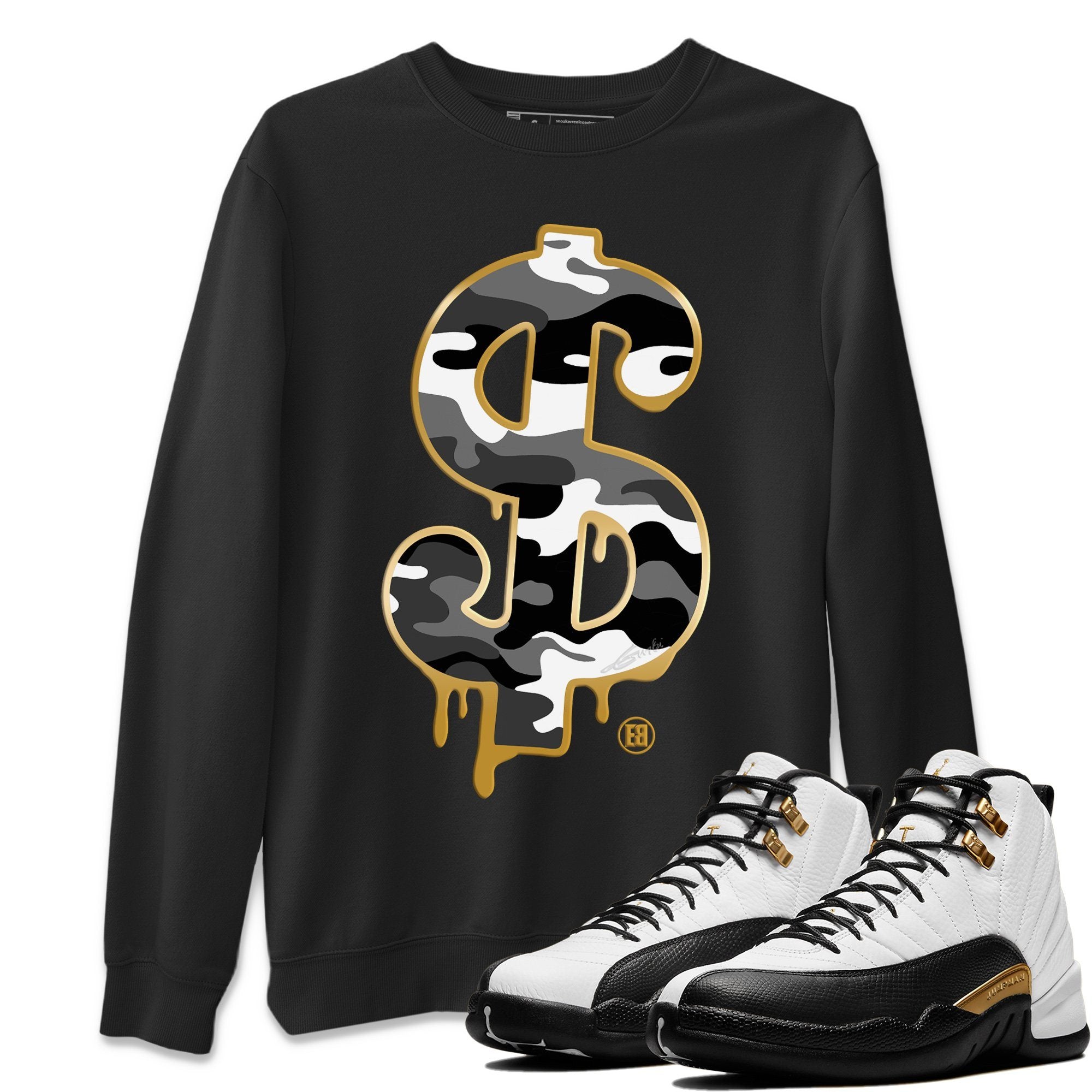 Jordan 12 Royalty Shirt To Match Jordans Dollar Camo Sneaker Tees Jordan 12 Royalty Drip Gear Zone Sneaker Matching Clothing Unisex Shirts