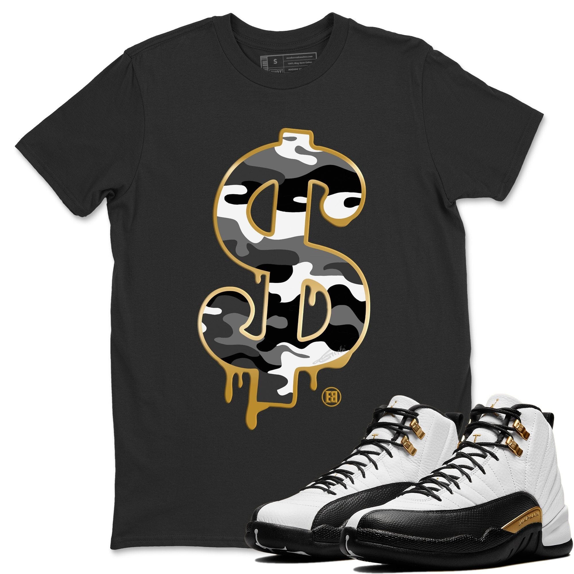 Jordan 12 Royalty Shirt To Match Jordans Dollar Camo Sneaker Tees Jordan 12 Royalty Drip Gear Zone Sneaker Matching Clothing Unisex Shirts