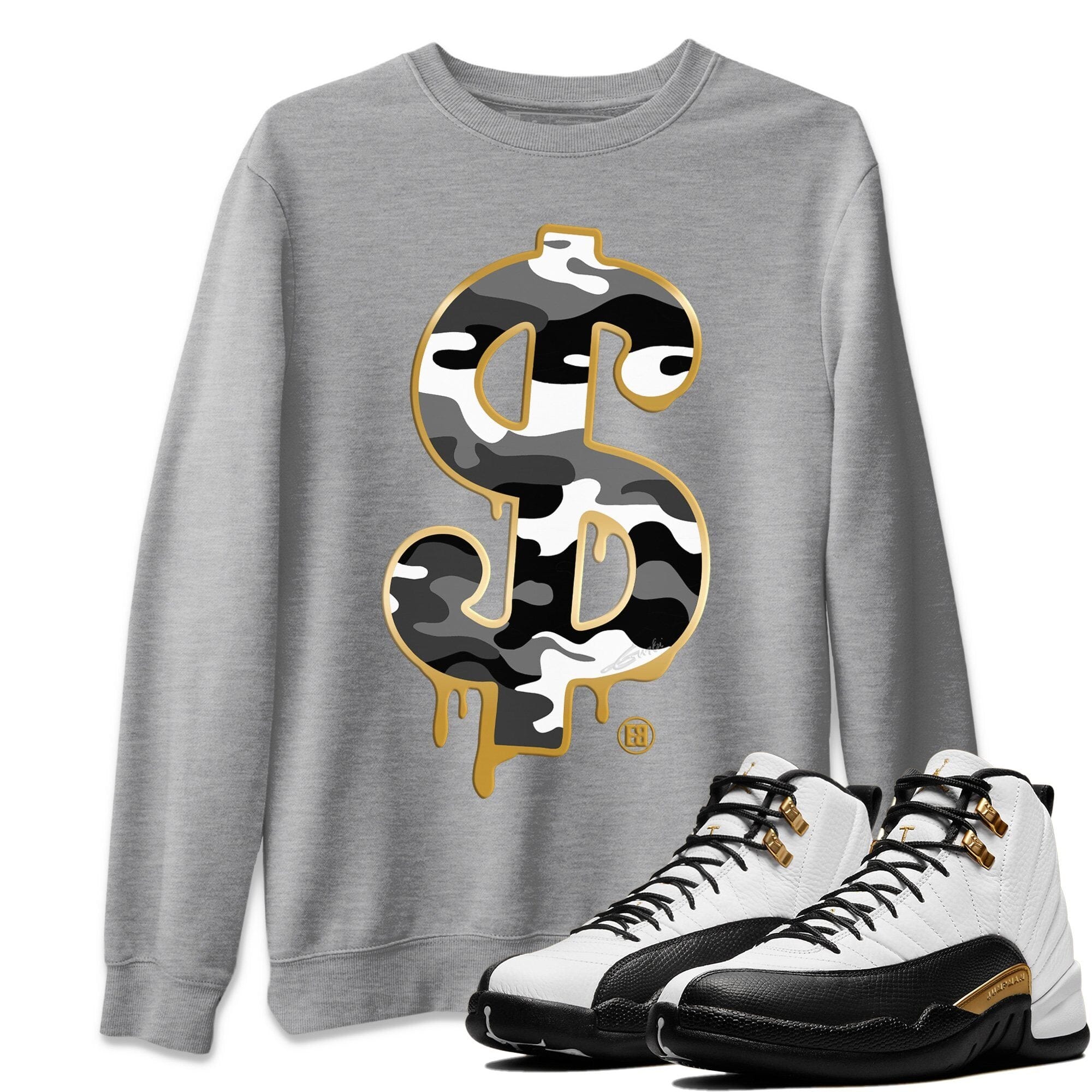 Jordan 12 Royalty Shirt To Match Jordans Dollar Camo Sneaker Tees Jordan 12 Royalty Drip Gear Zone Sneaker Matching Clothing Unisex Shirts