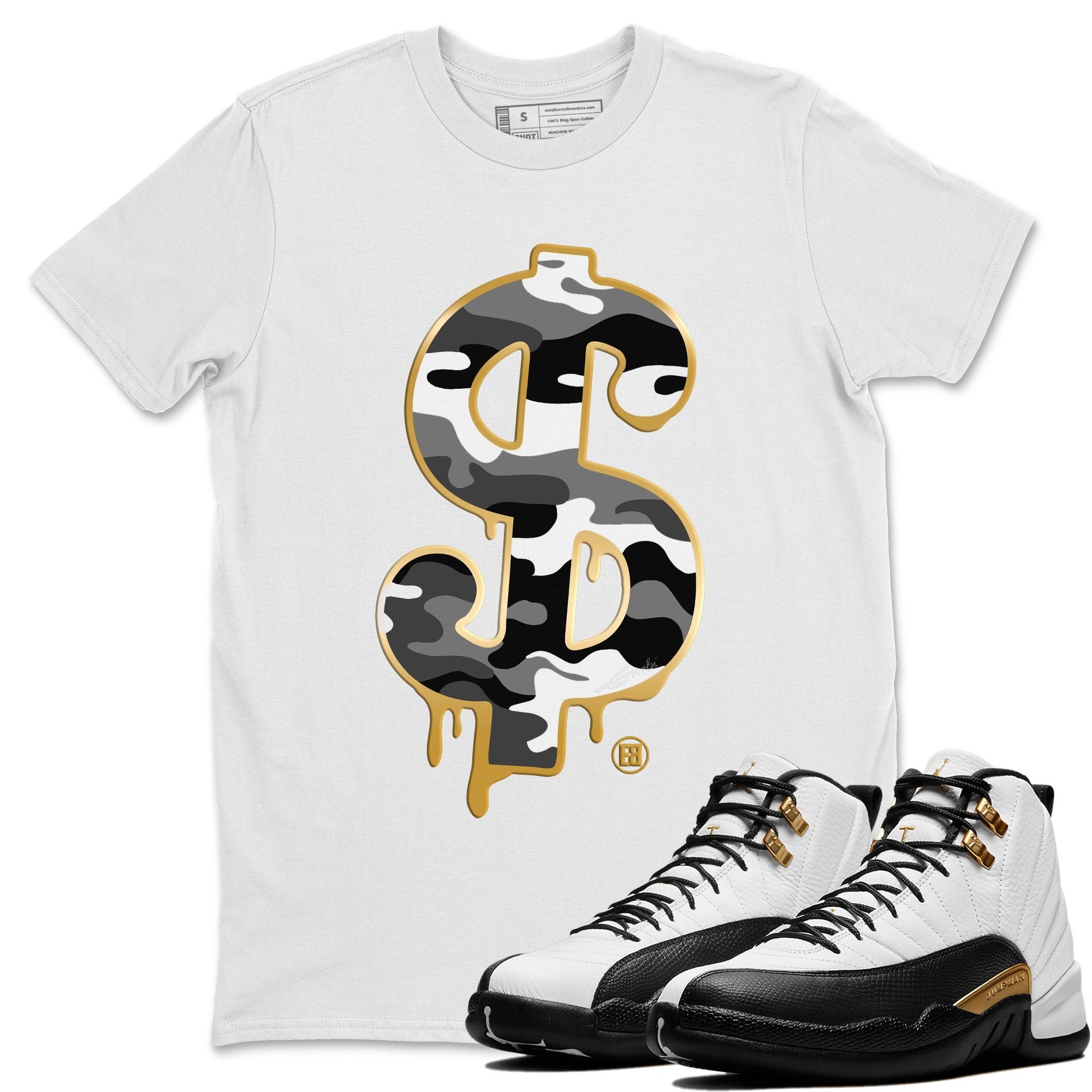Jordan 12 Royalty Shirt To Match Jordans Dollar Camo Sneaker Tees Jordan 12 Royalty Drip Gear Zone Sneaker Matching Clothing Unisex Shirts