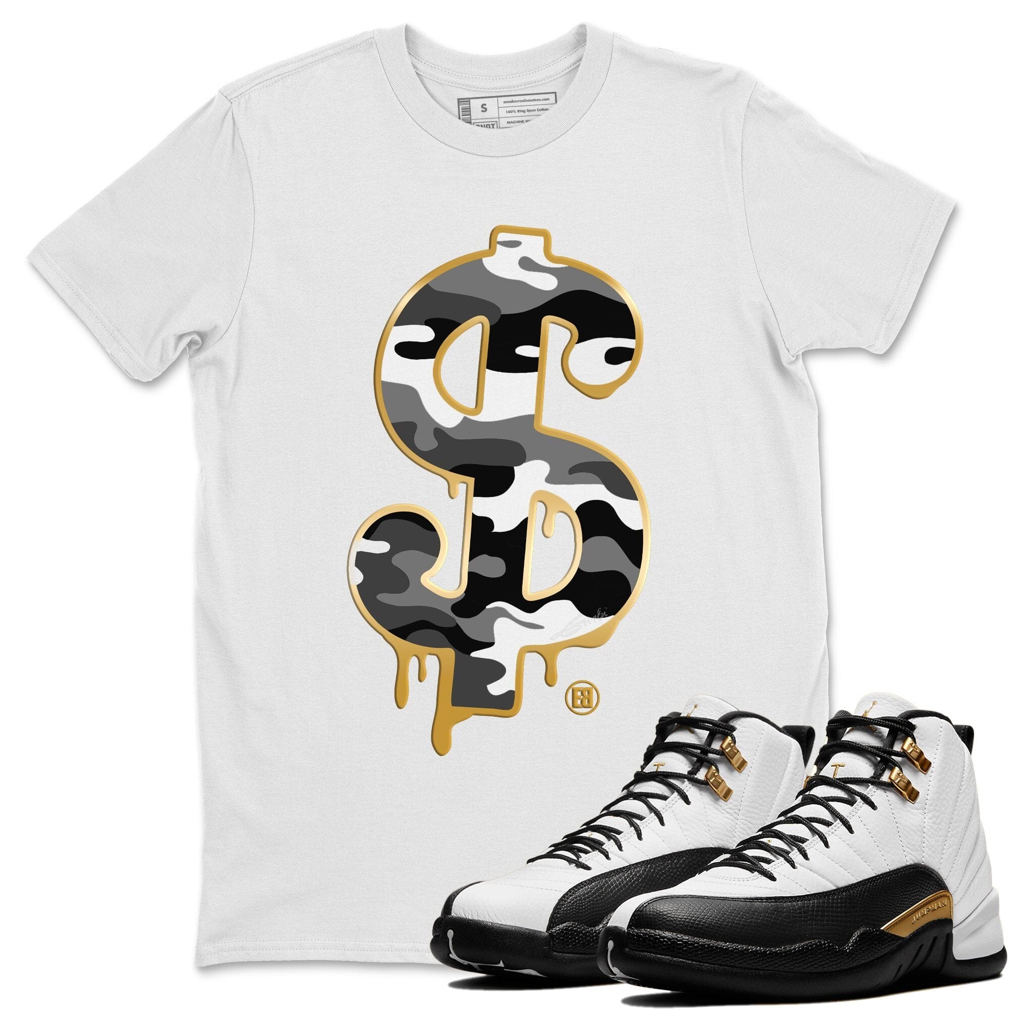Jordan 12 Royalty Shirt To Match Jordans Dollar Camo Sneaker Tees Jordan 12 Royalty Drip Gear Zone Sneaker Matching Clothing Unisex Shirts