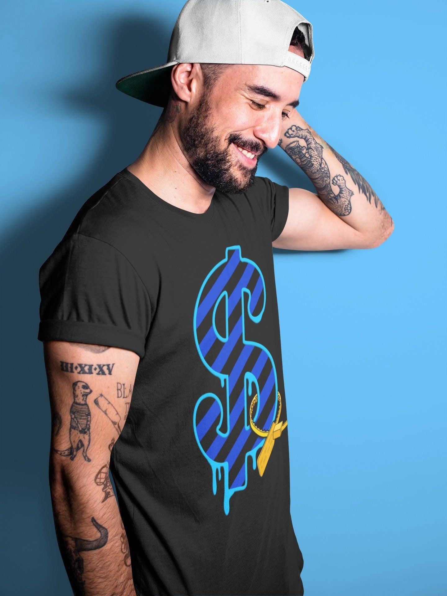 Jordan 2 OFF-WHITE Black Blue Shirt To Match Jordans Dollar Camo Sneaker Tees Jordan 2 OFF-WHITE Black Blue Drip Gear Zone Sneaker Matching Clothing Unisex Shirts