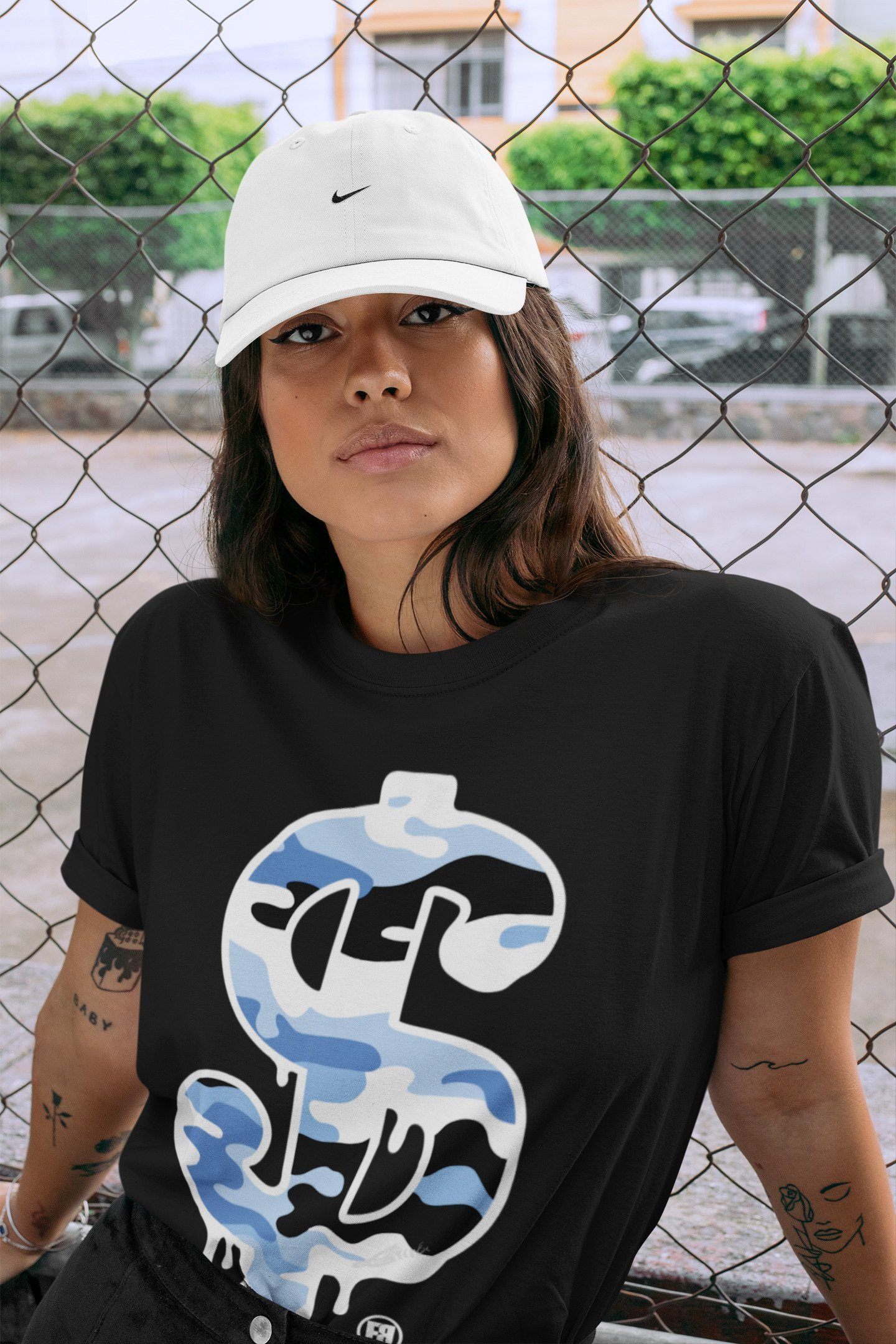 Jordan 1 University Blue Shirt To Match Jordans Dollar Camo Sneaker Tees Jordan 1 University Blue Drip Gear Zone Sneaker Matching Clothing Unisex Shirts