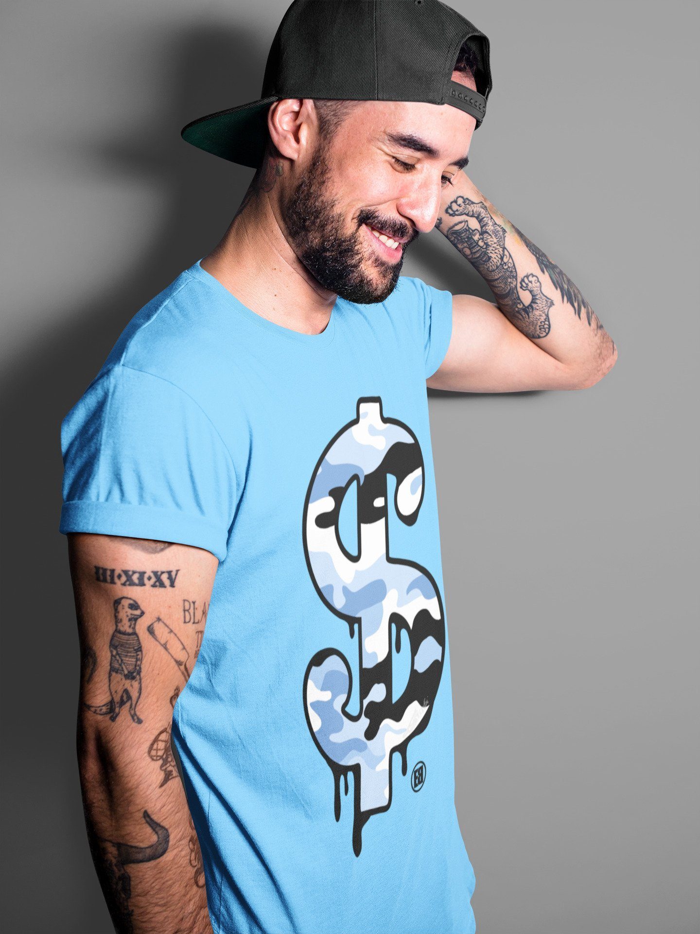 Jordan 1 University Blue Shirt To Match Jordans Dollar Camo Sneaker Tees Jordan 1 University Blue Drip Gear Zone Sneaker Matching Clothing Unisex Shirts