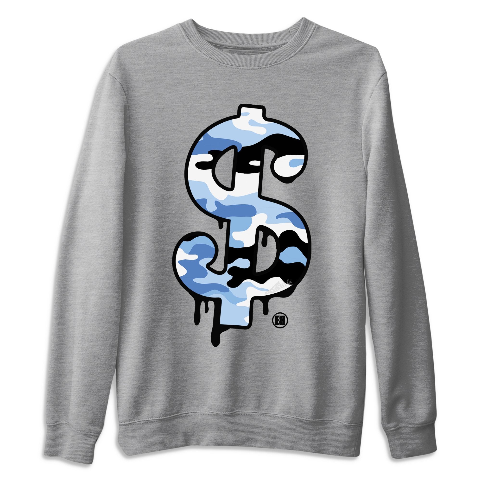 Jordan 1 University Blue Shirt To Match Jordans Dollar Camo Sneaker Tees Jordan 1 University Blue Drip Gear Zone Sneaker Matching Clothing Unisex Shirts